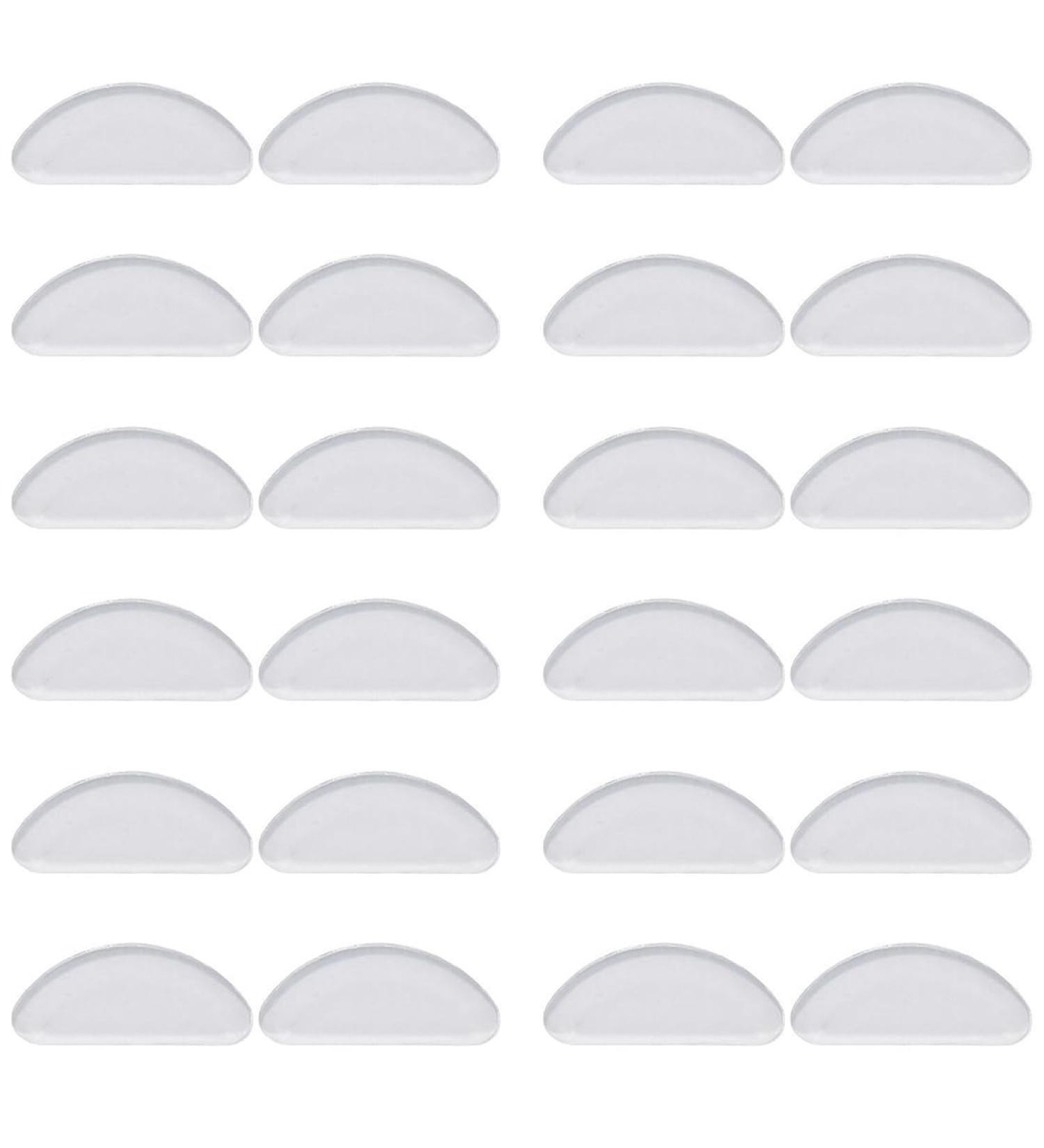 Jitnga 12 Pairs Glue D-Shaped Nose Pads - Non-Slip Soft Silicone Self-Adhesive for Glasses & Sunglasses - 19mm Transparent - Buy Online on GoSupps.com