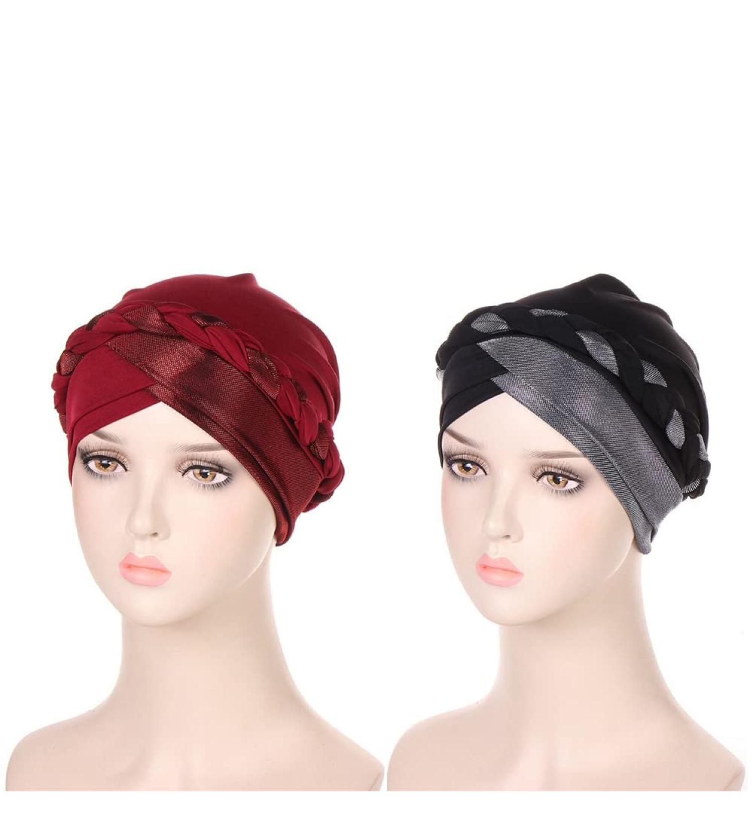 2pcs Adjustable Sleeping Caps for Women - Braid Head Wrap Turban Hat for Curly Hair - Buy Online on GoSupps.com