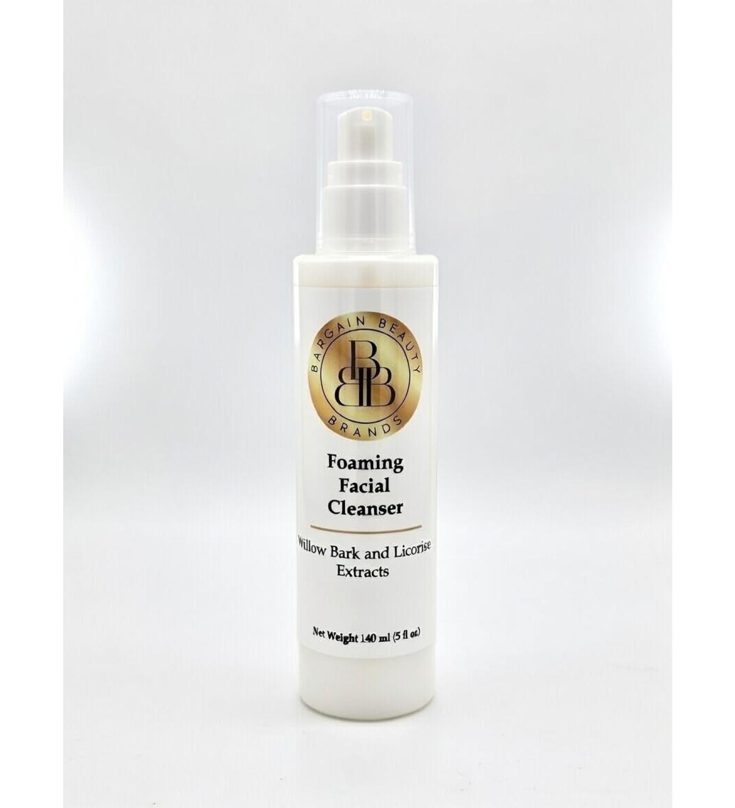 Bargain Beauty Brands Foaming Facial Cleanser with Willow Bark and Licorice Extracts - Vegan Paraben Free 140 ml 5 fl oz - Buy Online on GoSupps.com