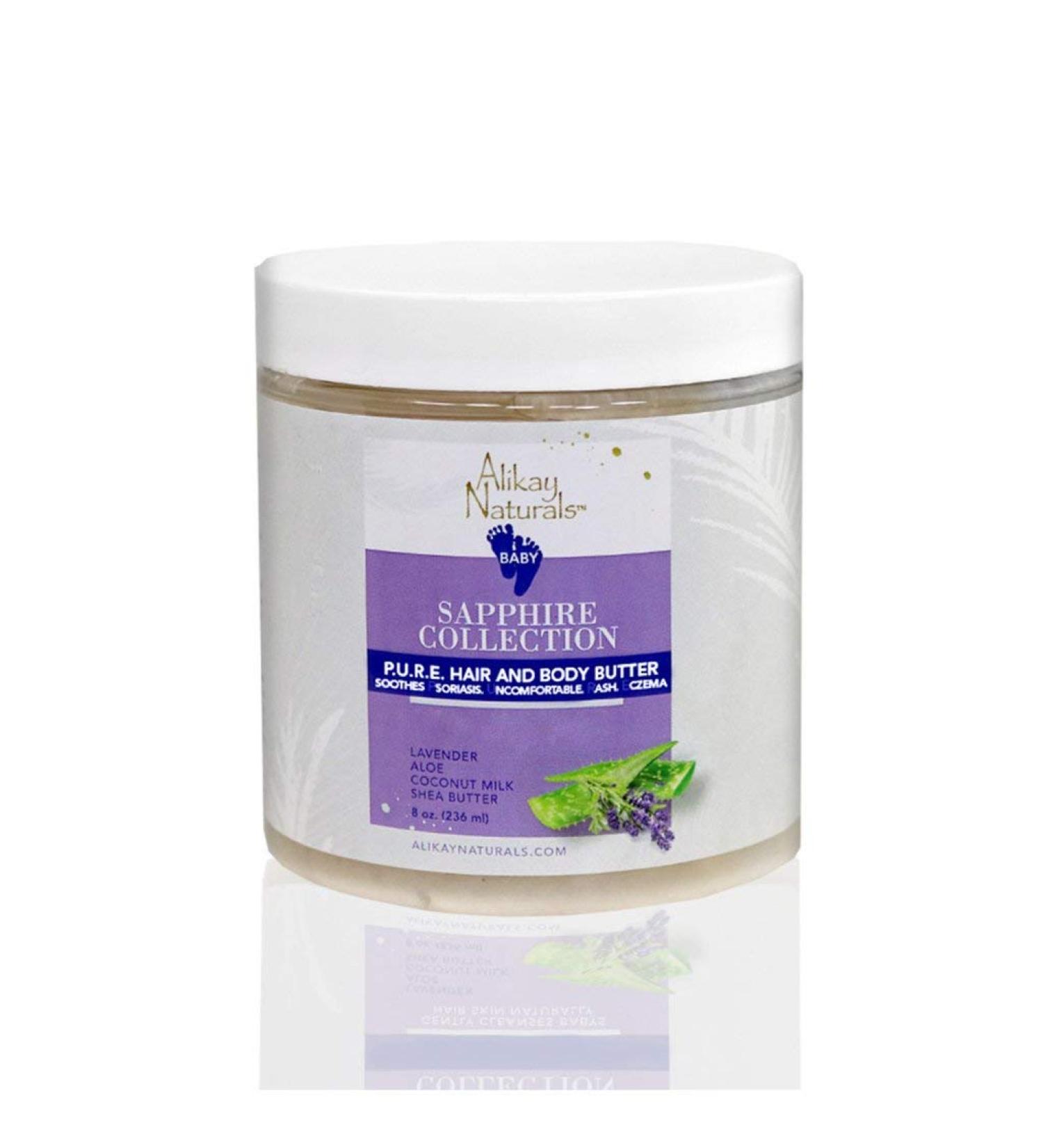 Alikay Naturals Baby Sapphire P.U.R.E. Hair and Body Butter 8oz - Nourishing & Moisturizing for All Skin Types | International Shipping Available - Buy Online on GoSupps.com