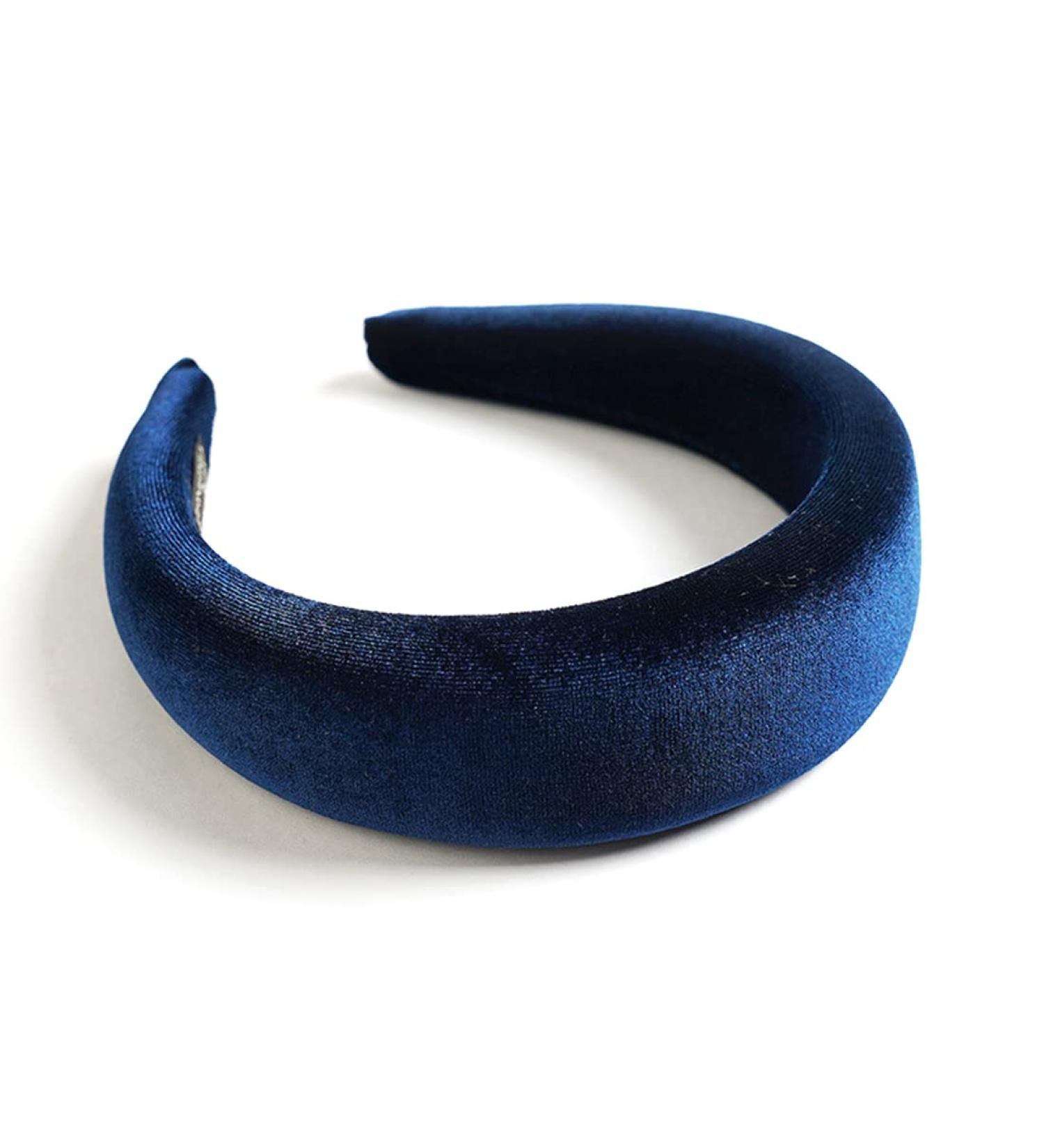 UCUNJIA Blue Round Velvet Headband | 1.8cm Thick Crown Hair Accessory for Women - Stylish & Comfortable - Buy Online on GoSupps.com