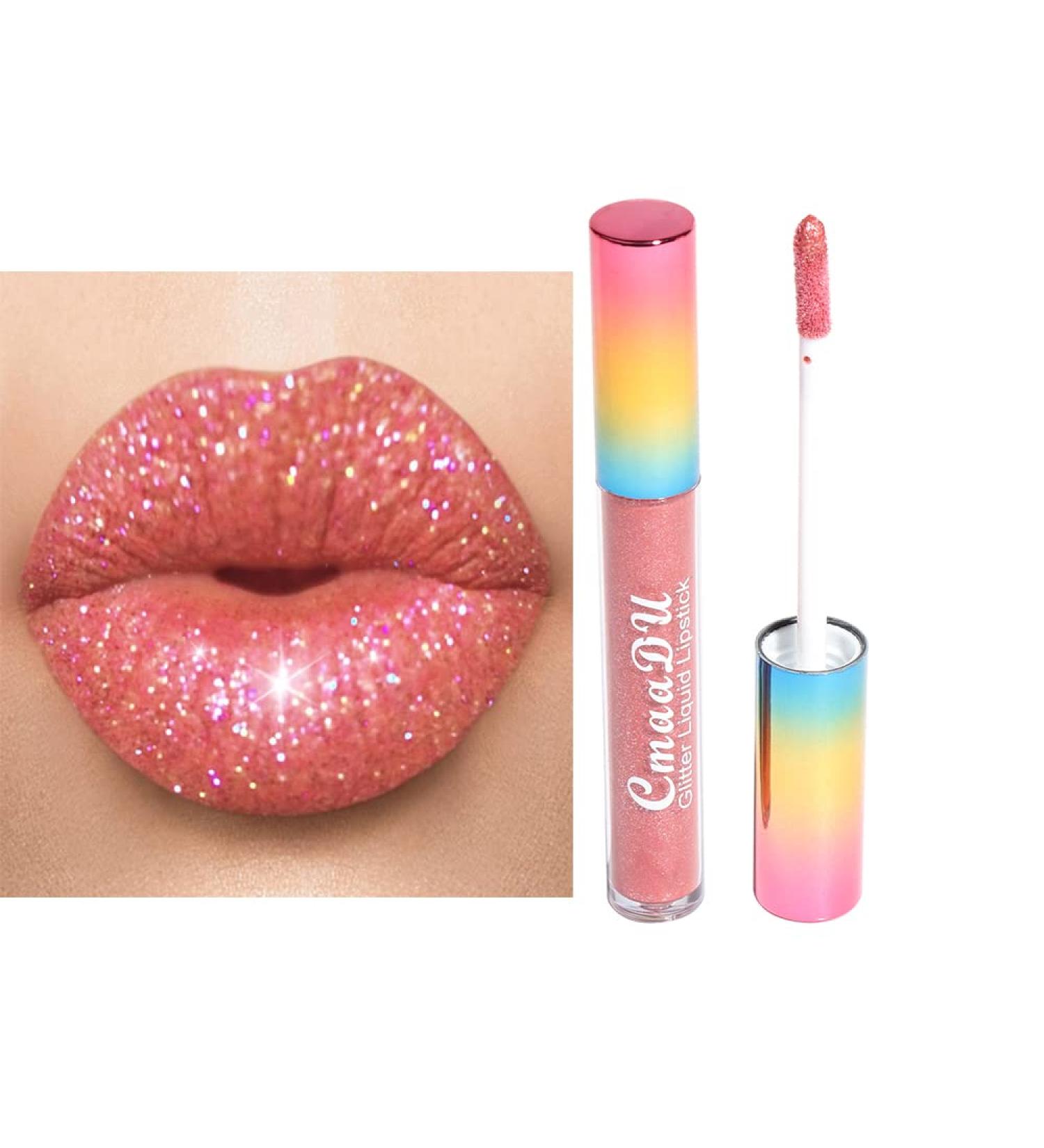 FAEYLI 6-Color Diamond Glitter Matte Lipstick - Long-Lasting Metallic Liquid Lip Gloss (05) - Buy Online on GoSupps.com