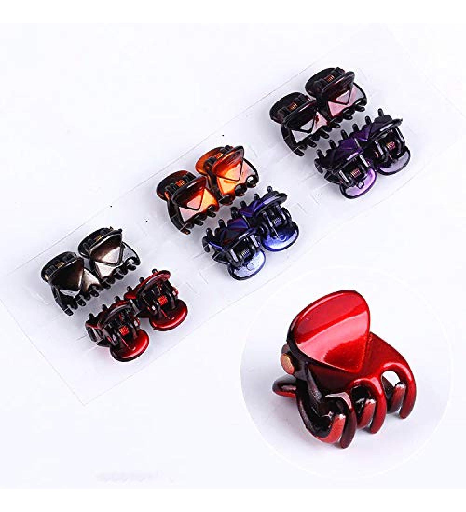 Buy Mini Hair Clips 24 Pack - Small Plastic Orchid Clips for Women & Girls | 1.5 cm 6 Colors - Ideal Hair Grippers & Plant Pins - Buy Online on GoSupps.com