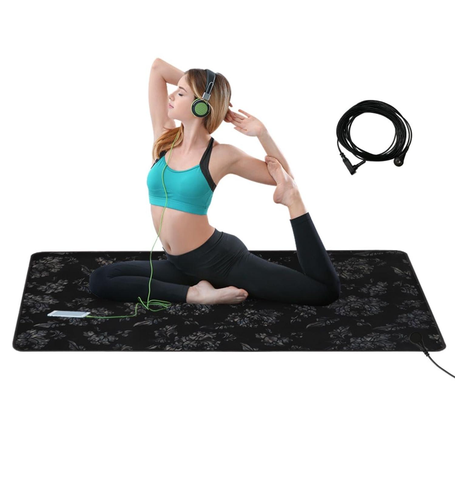 Groundmate Kit - Universal Earth Mat for Bed Yoga & Computer | Reduces EMF Stress Pain & Inflammation | Black Conductive Carbon - Buy Online on GoSupps.com