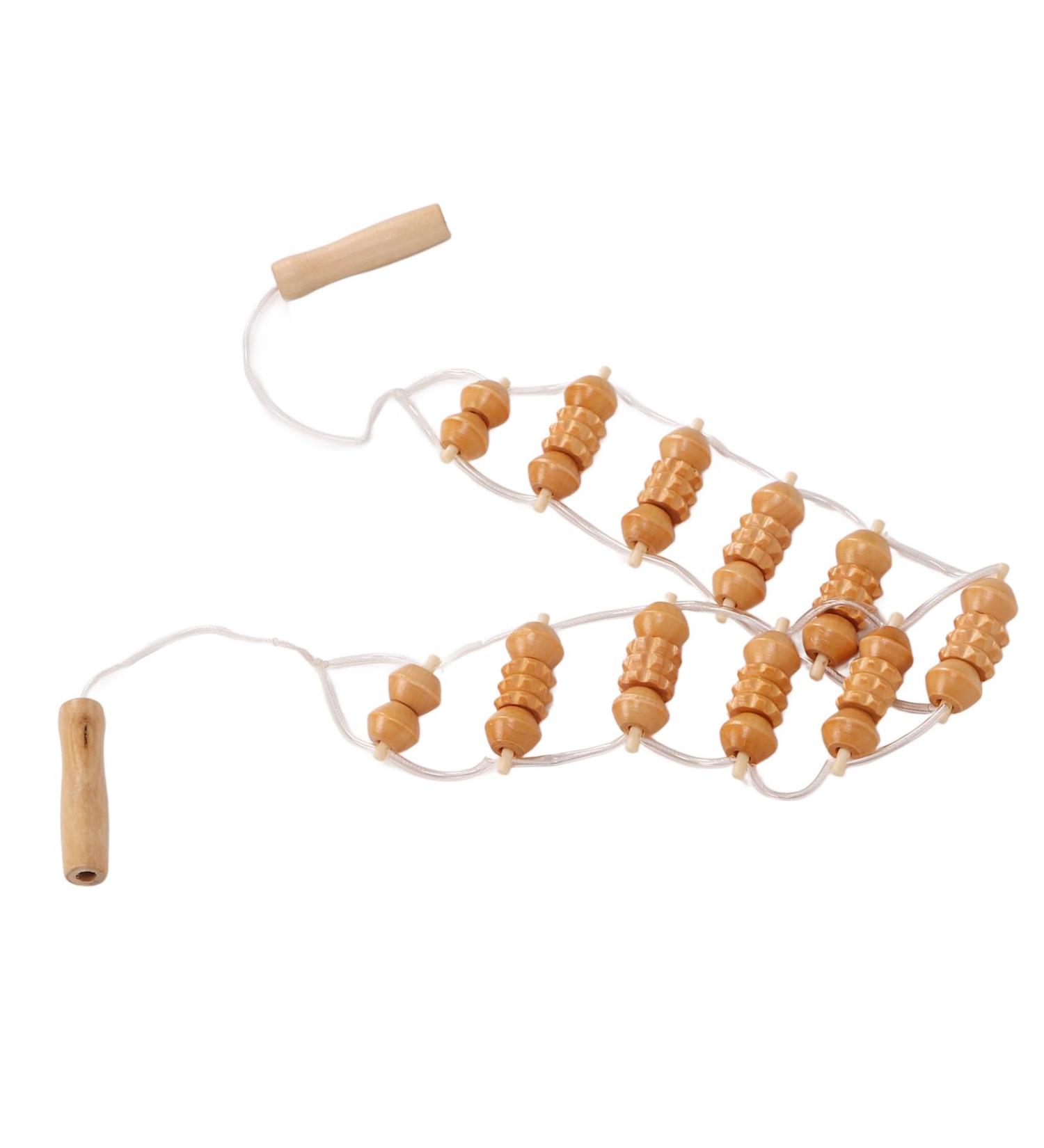 Premium Wooden Massage Roller - Back Massager Tool for Neck Legs & Body | Enhance Relaxation & Relieve Pain - Buy Online on GoSupps.com
