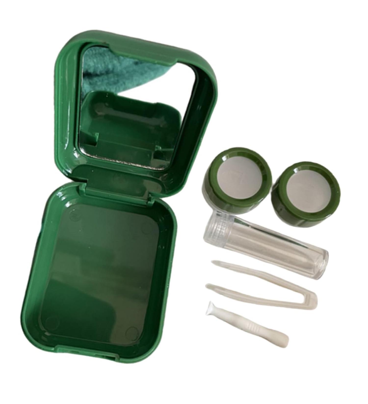 Lurrose Contact Lens Container Set - Foil Glitter Makeup Case with Mirror | Cute & Practical Storage for Tools - Buy Online on GoSupps.com