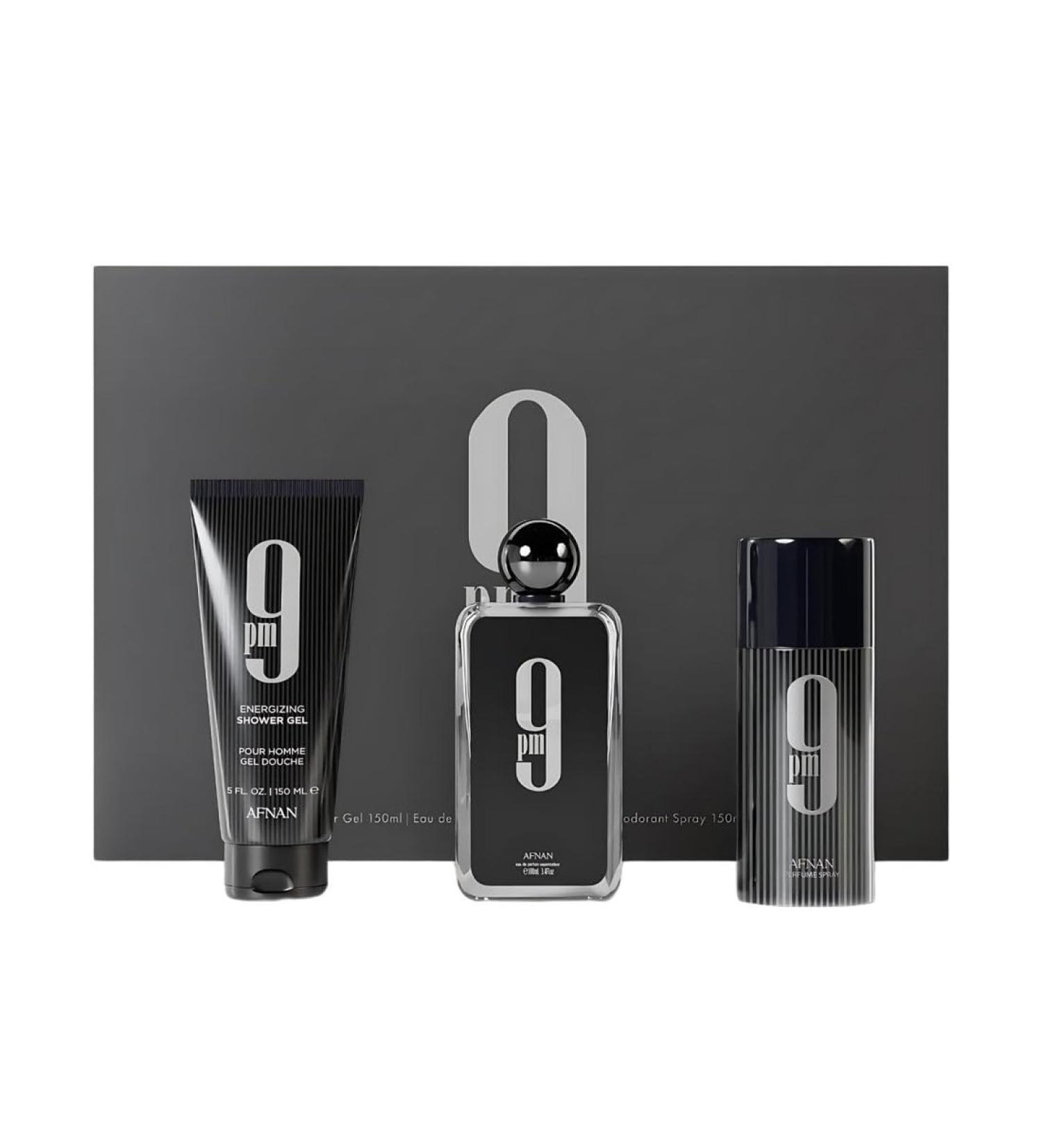 Afnan 9 Pm 3 Piece Set for Men (3.4 Oz De Parfum Eau De Parfum Spray + 5.0 Oz Shower Gel + 5.0 Oz Perfume Deodorant) 9 PM Gift Set - Buy Online on GoSupps.com