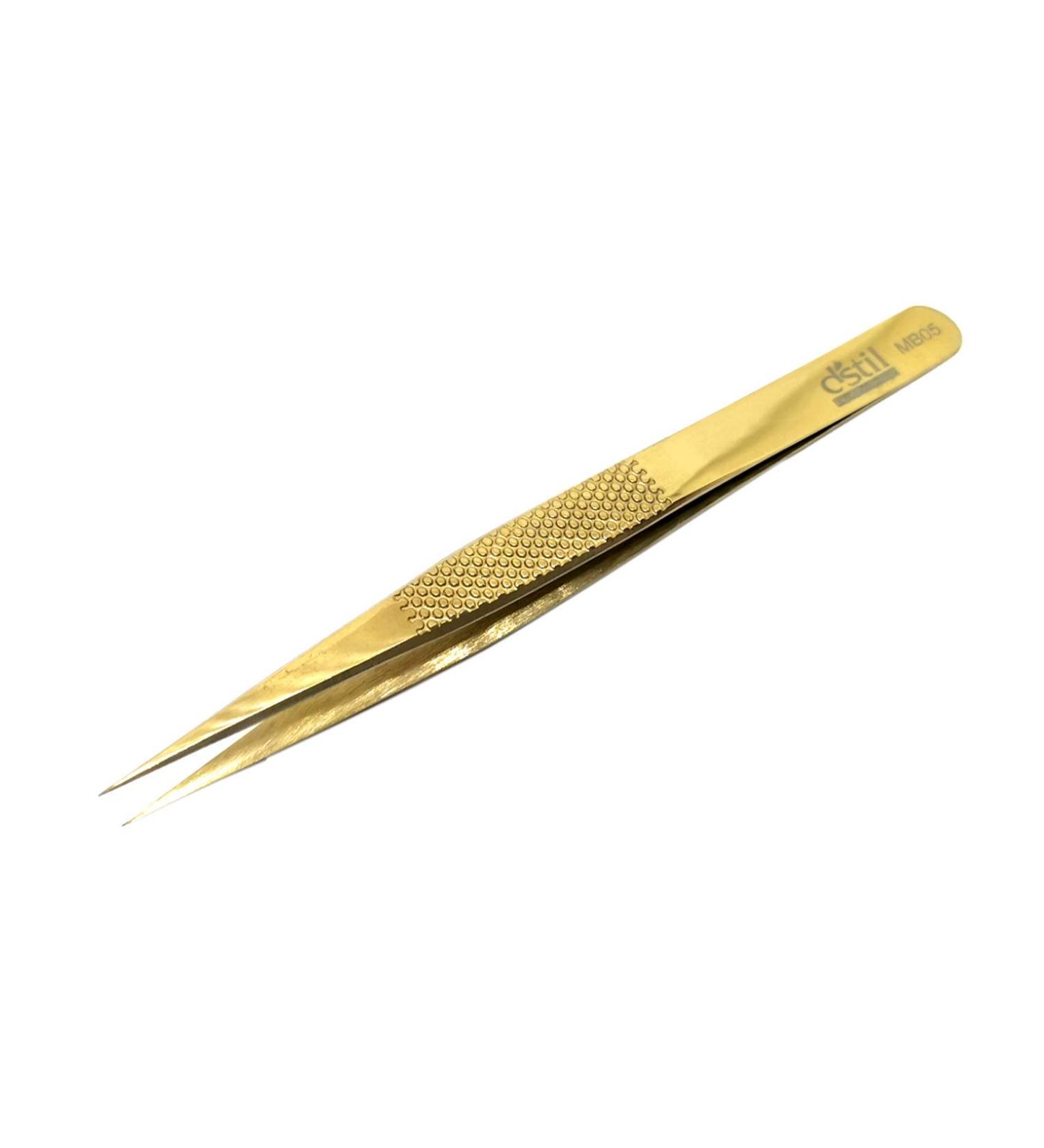 Pinzette f r Wimpernverl ngerung | Gold Pr zisions-Pinzette MB05 f r Wimpern Extensions - Handmade f r Perfekte Ergebnisse - Buy Online on GoSupps.com