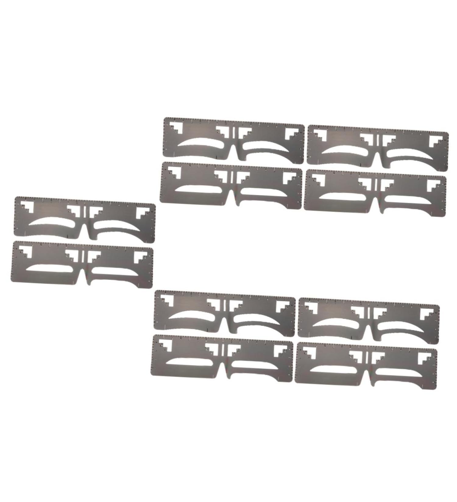 FOMIYES 10 Pcs Eyebrow Ruler Microblading Stencil Tool Brow Makeup Supplies Artifact Stainless Steel - Buy Online on GoSupps.com