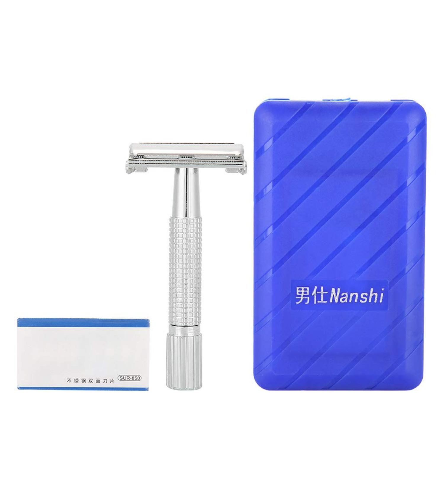 Men's Safety Razor with Case | Zinc Alloy Double Edge Shaver for Beard & Body Hair | Premium Grooming Tool - Buy Online on GoSupps.com