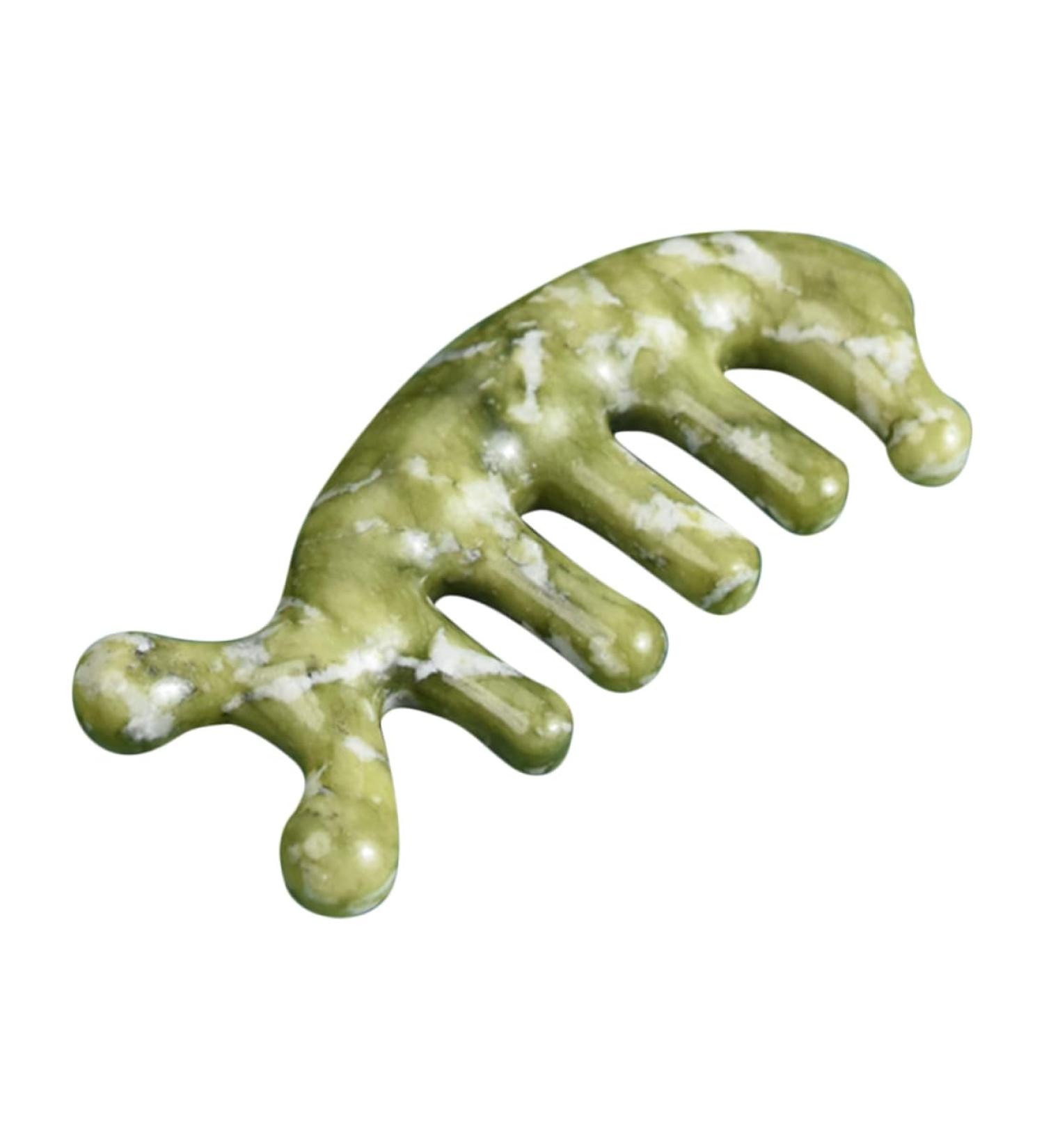 Hoement Jade Massage Comb | Acupuncture & Body Massage Device | Creative Jade Tool for Relaxation | 11.50x4.50cm Green - Buy Online on GoSupps.com