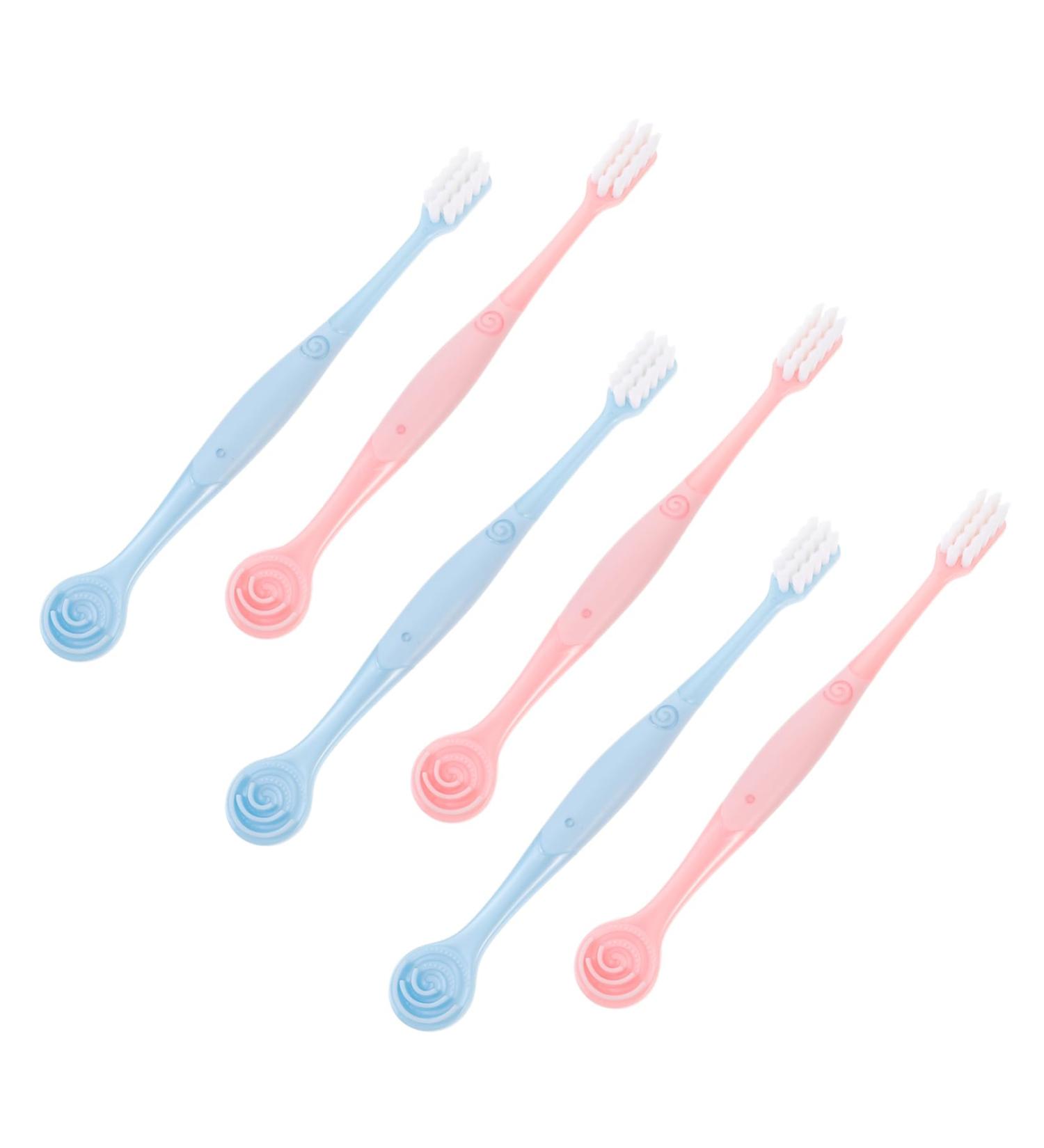 FRCOLOR Extra Soft Toothbrushes 6 Pack for Travel & Home - Full Mouth Cleaning & Tongue Scraper - Portable Camping Essentials - Buy Online on GoSupps.com