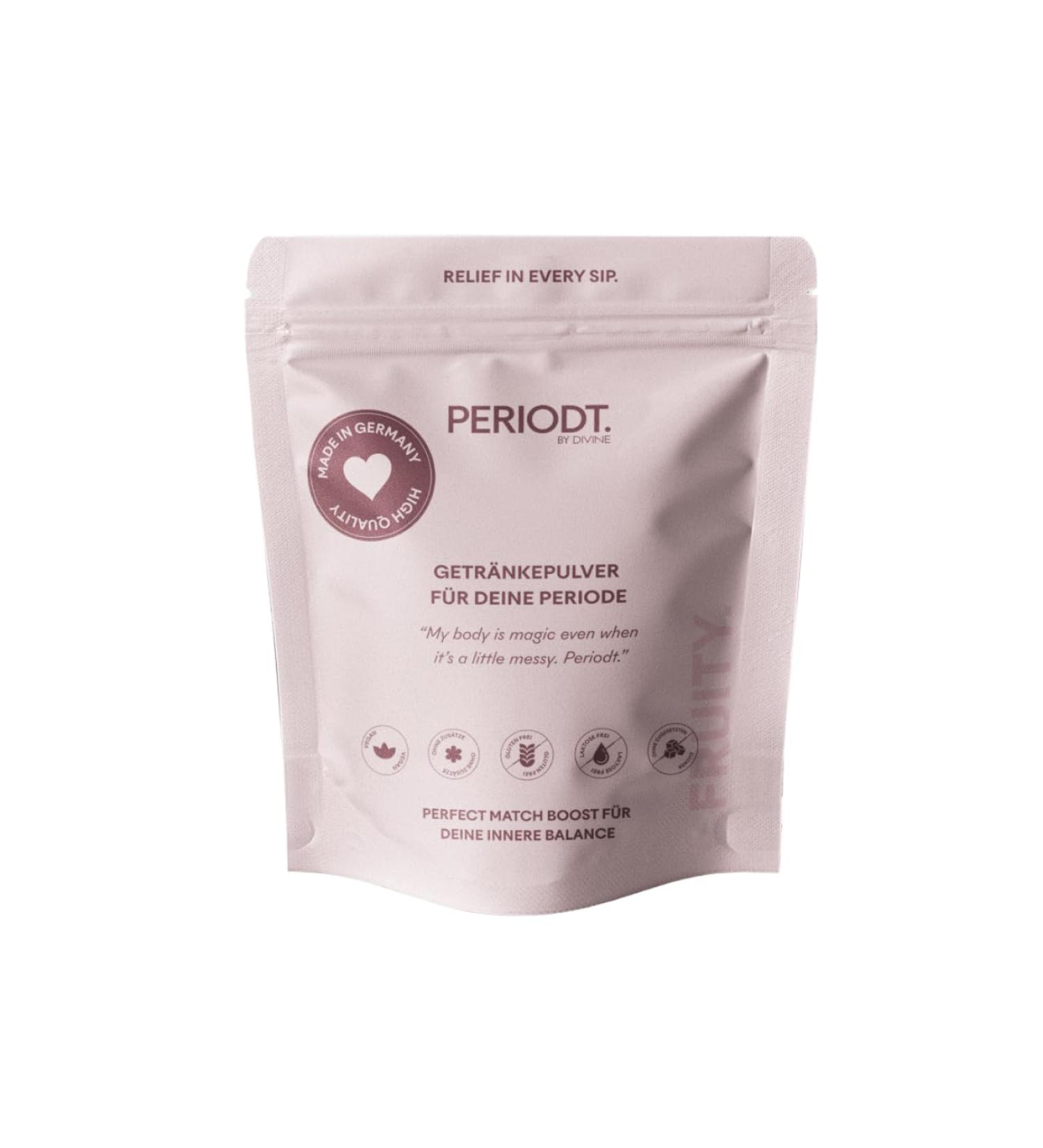  DivineCup PERIODT. Fruity Red Menstrual Drink Powder with Ginger Inulin and Pomegranate Mood Balance and Menstrual Cramps Made in Germany - Buy Online on GoSupps.com