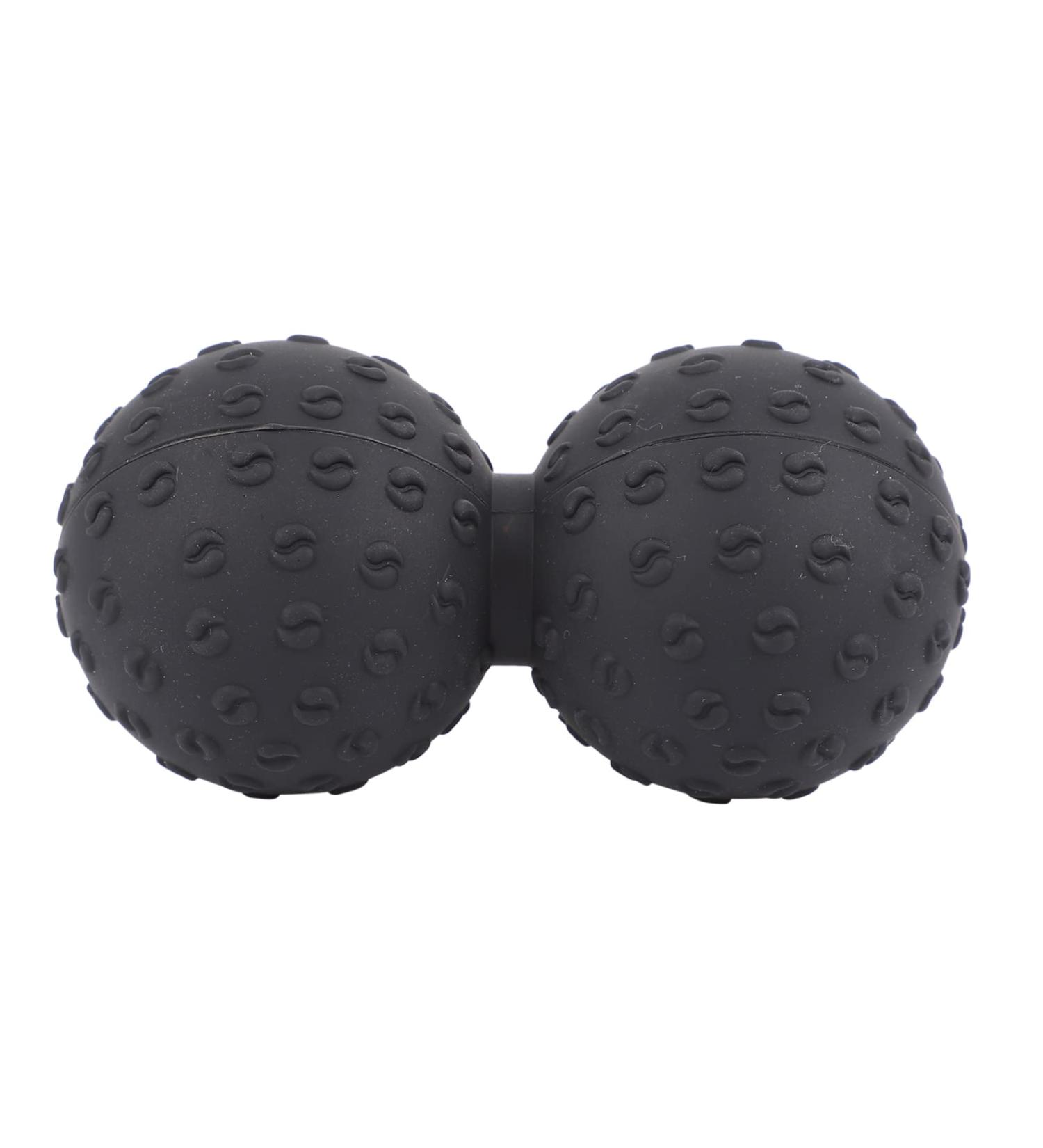 Marmerdo Yoga & Massage Ball - Fitness Gym Roller | Body & Foot Massager Device | Double Ice Hockey Ball - 12x6.3cm Black - Buy Online on GoSupps.com