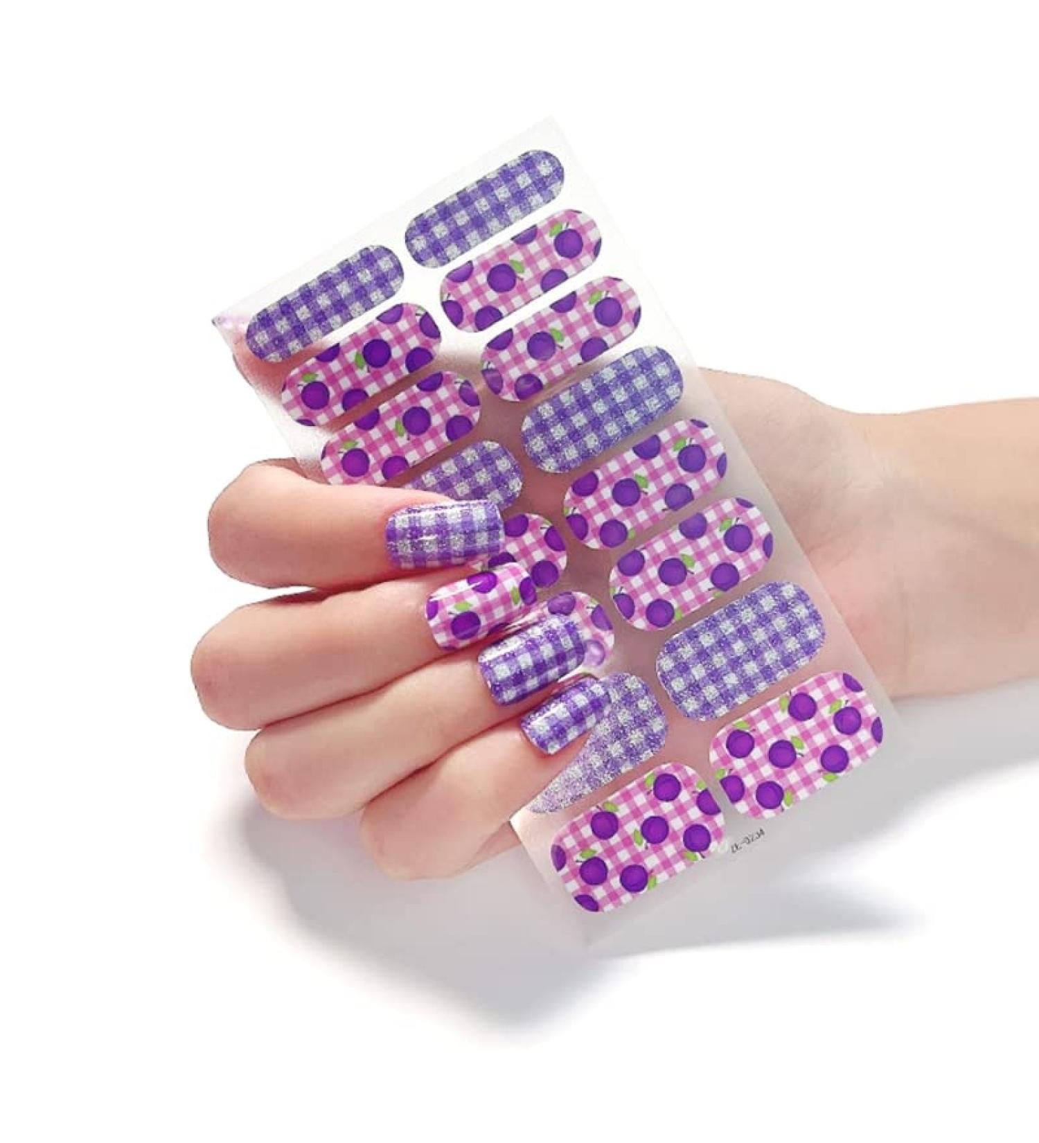 On Nail Polish Strips Glitter Starry Marble Semi Cured Gel Nail Polish Strips Gel Nail Stickers Full Nail Wraps on Nail Polish Strips Ze0234 - Buy Online on GoSupps.com