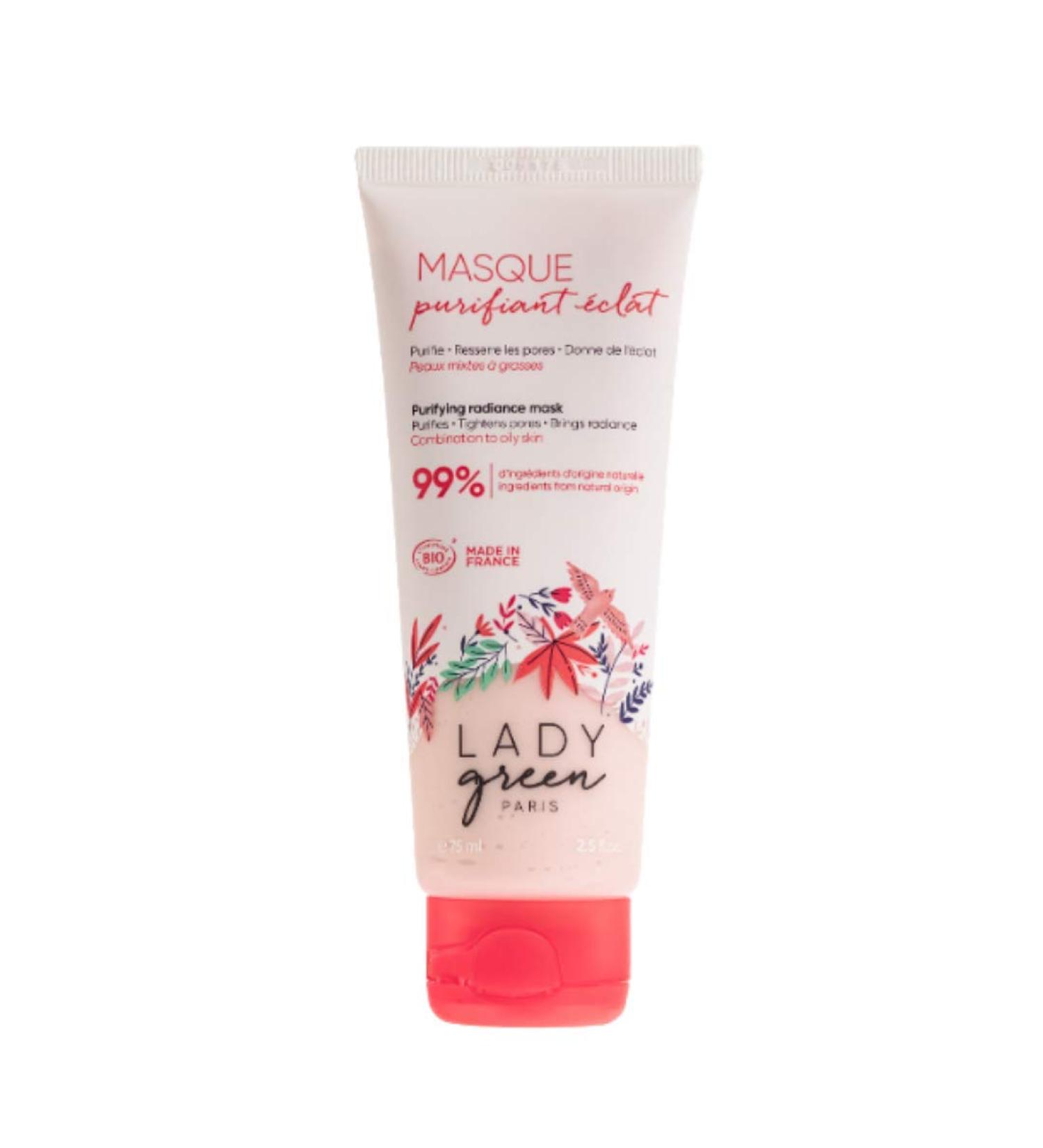 LADY GREEN | Purifying & Moisturizing Mask - 99% Natural Ingredients - All Skin Types - Made in France - Buy Online on GoSupps.com