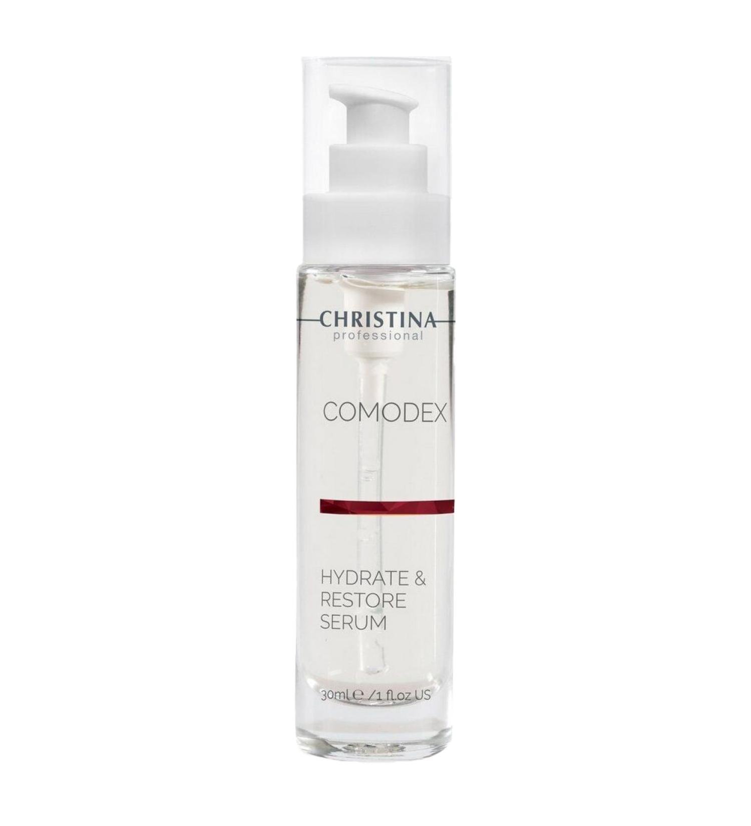Christina Comodex Hydrate & Restore Serum with Hyaluronic Acid - 30ml - Facial Hydrating Serum to Regenerate & Rejuvenate - For Dehydrated Oily Open Pores Combination & Nomal Skin - Buy Online on GoSupps.com
