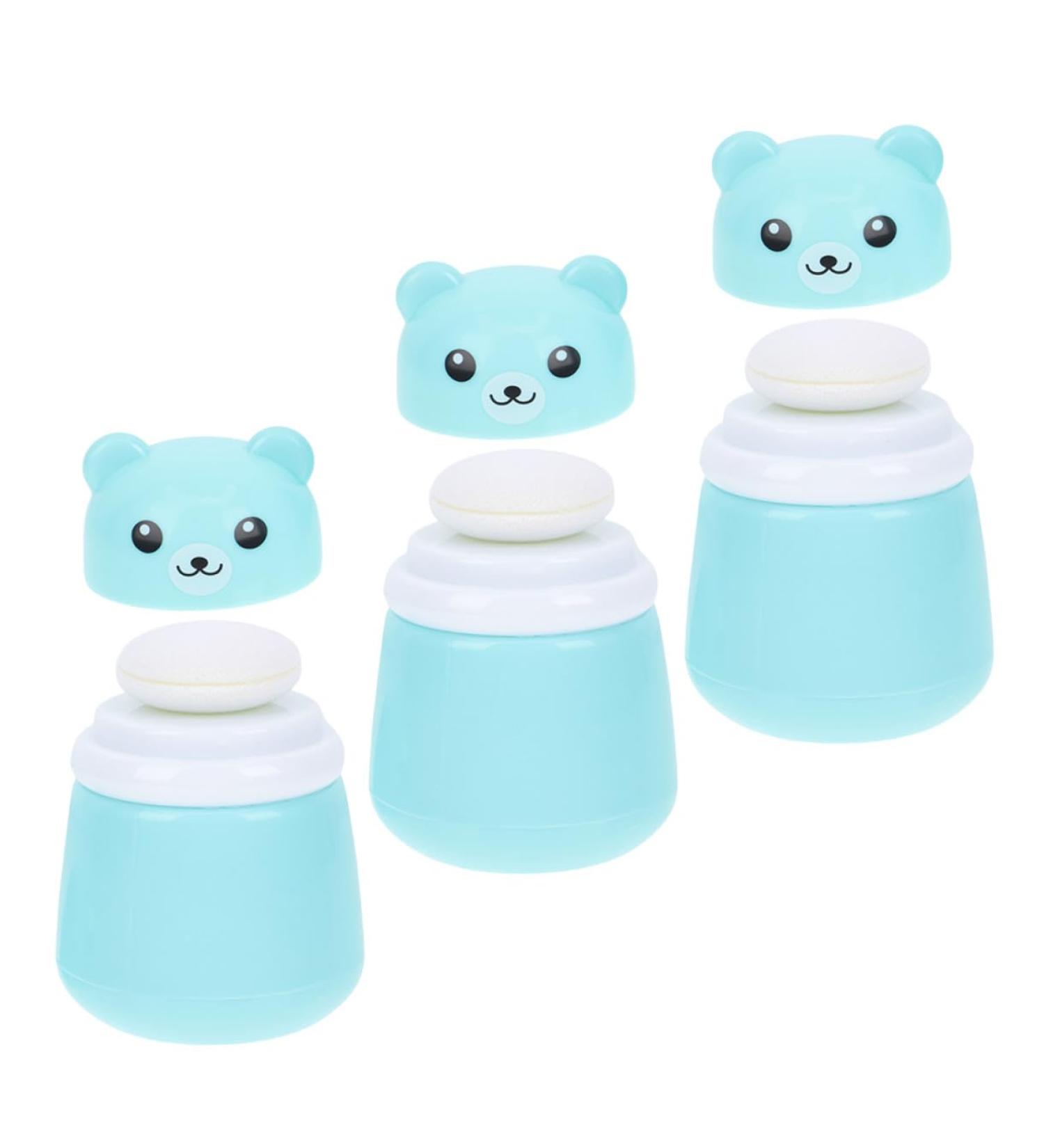 FRCOLOR Bo te Poudre pour B b Houppette Douce tui Portable Anti-fuite 3 Pi ces Bleu Compact et R utilisable pour Soins Peau Voyage et Usage Quotidien - Buy Online on GoSupps.com