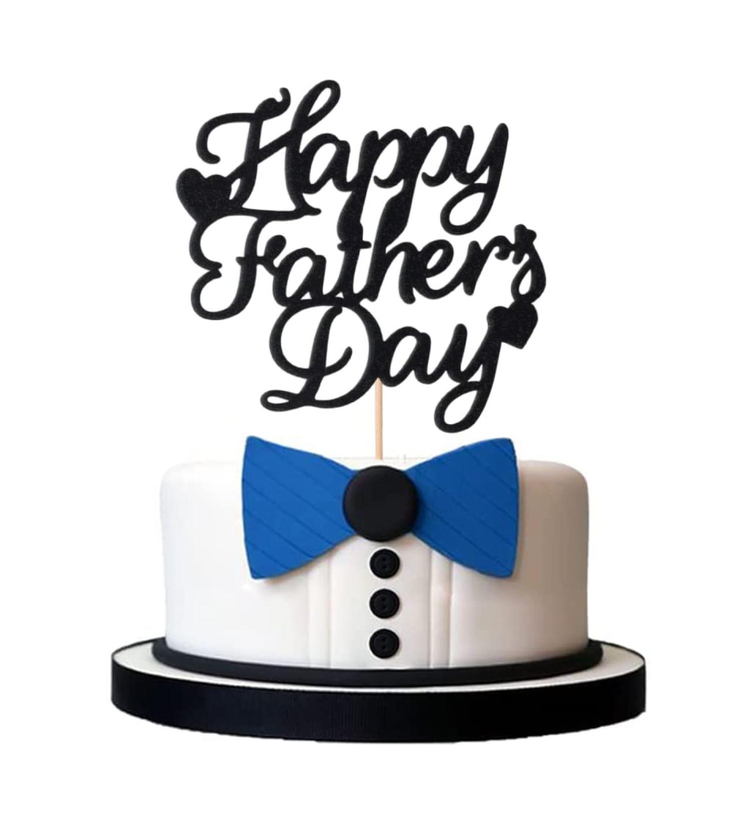 Happy Father's Day Cake Toppers Black Best Dad Cake Topper for Dad Father day Decoration Happy Father's Day Sign for Cake Glitter Cupcake Toppers Cake Toppers Birthday Cake Decorations Father Party Black Cake Topper - Buy Online on GoSupps.com