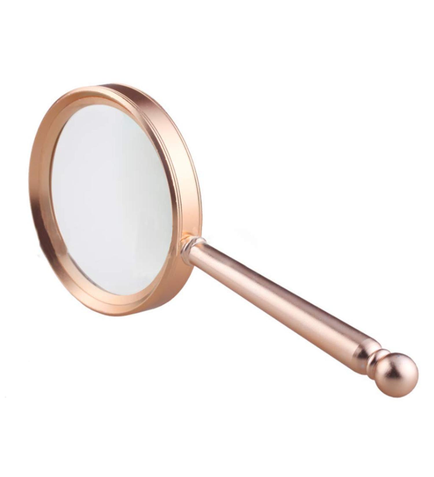 Magnifiers Handheld Magnifying Glass 85mm Glass Lens Gold Handheld Reading 5 Times Reading Aids - Buy Online on GoSupps.com