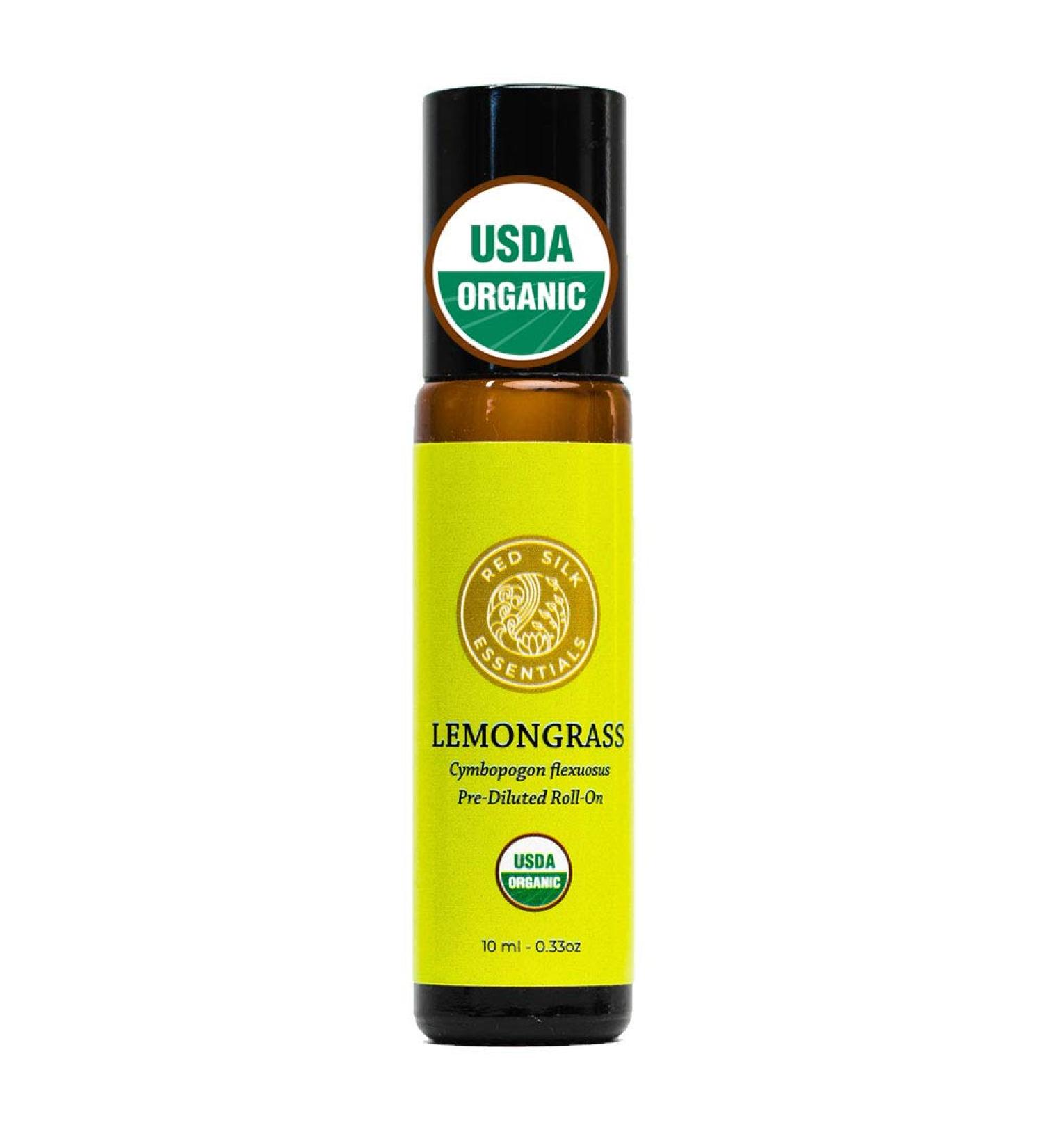 Organic Lemongrass Essential Oil Roll On - 100% Pure USDA Certified for Pain Relief, Skin Health & Stress - 10ml - Buy Online on GoSupps.com