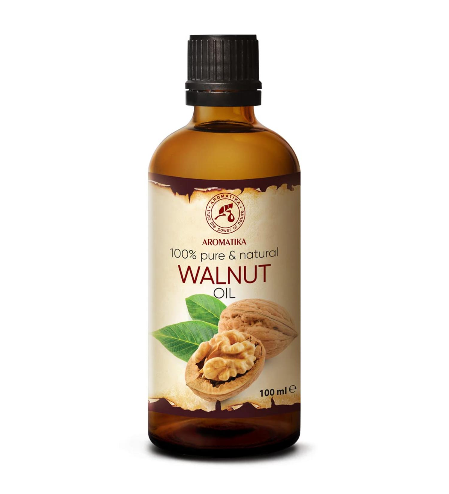 Walnut Oil 100ml - Pure Cold Pressed Carrier Oil for Skin Hair & Nail Care - Natural Juglans Regia - Buy Online on GoSupps.com