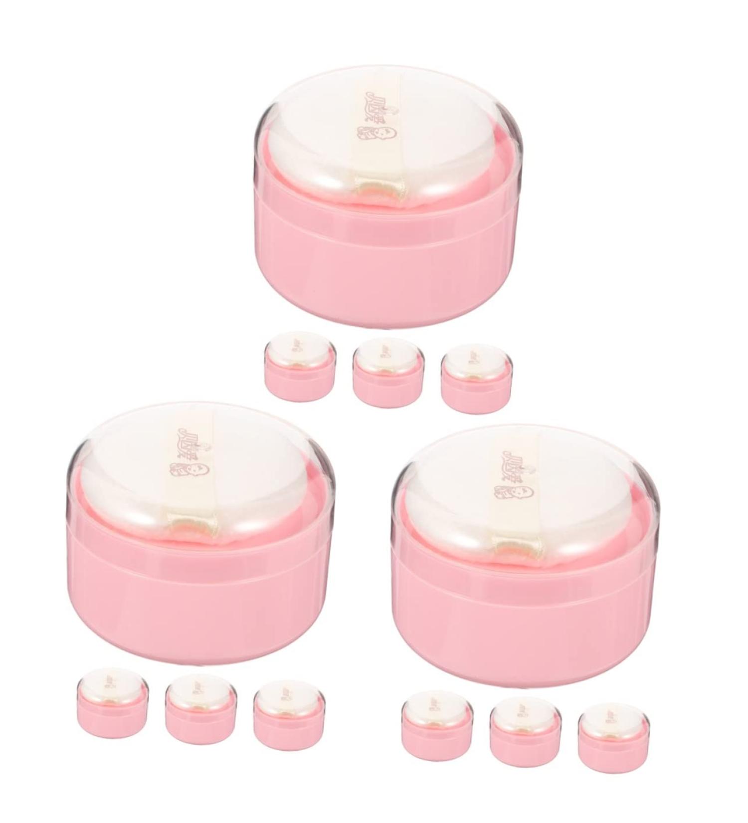 Kisangel Baby Powder 12 Pcs Body Powder Puff Box - Pink Compact Child Synthetic Sponge - Travel-Sized Baby Powder - Buy Online on GoSupps.com