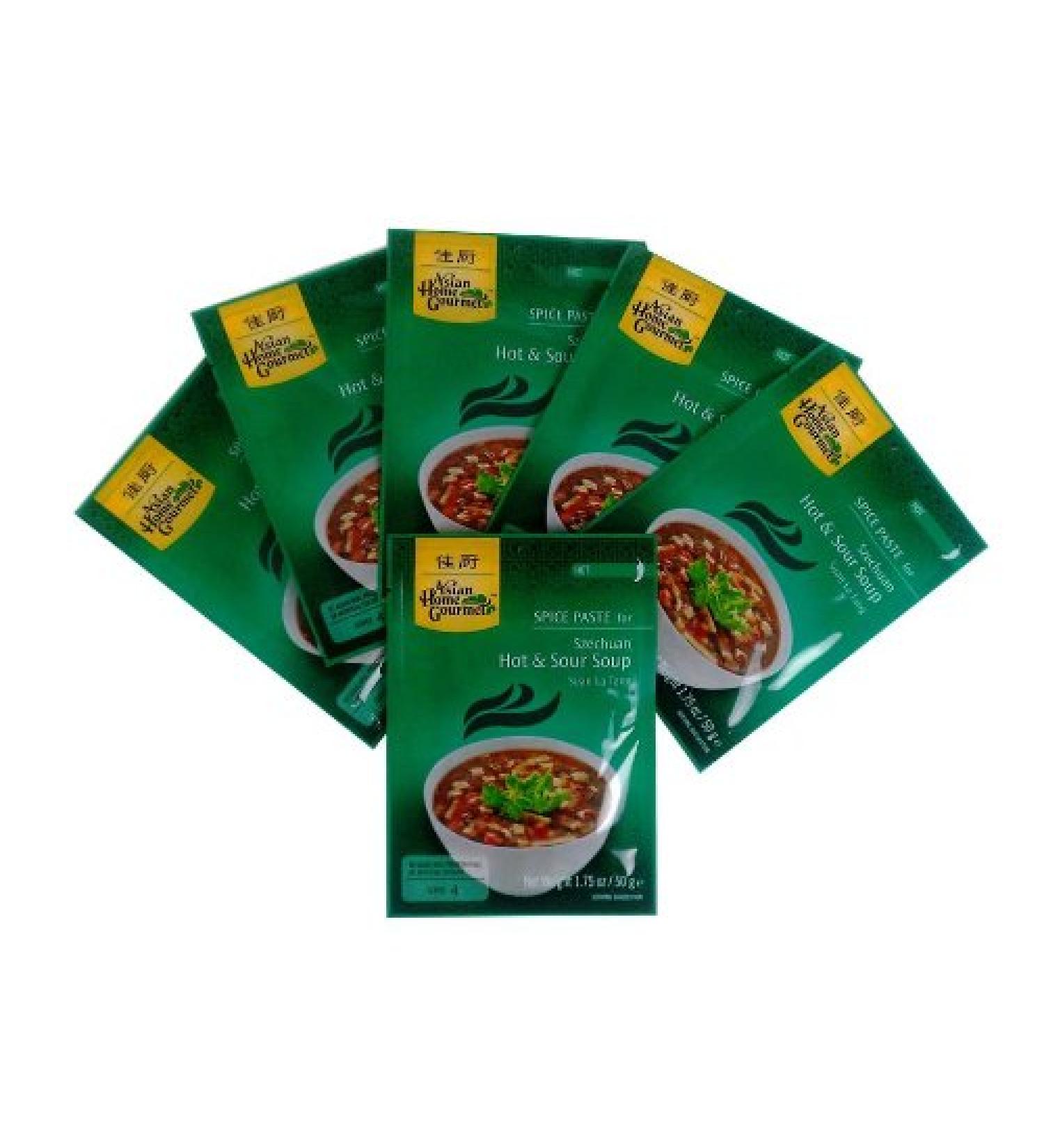 Asian Home Gourmet Spice Paste for Szechuan Hot & Sour Soup 1.75oz Pack of 6