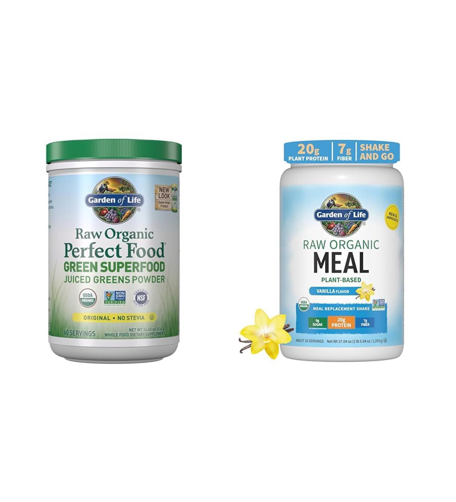 Garden of Life Super Greens Powder Smoothie & Mix Probiotics & Digestive Enzymes for Digestive Health & Vegan Protein Powder - Raw Organic Meal Replacement Shakes - Vanilla - Pea Protein - Buy Online on GoSupps.com