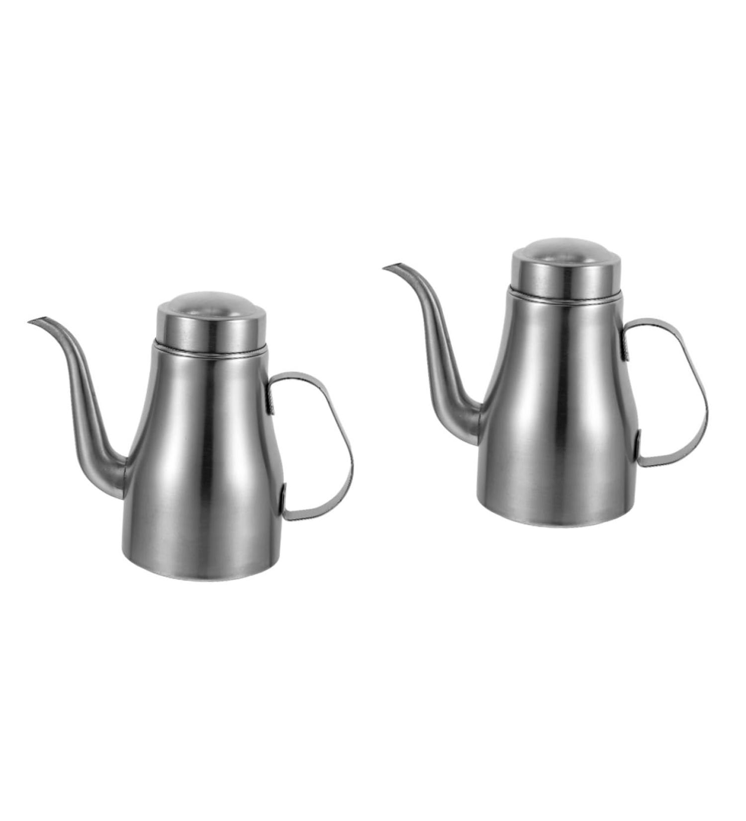 Zerodeko 2pcs Stainless Steel Oil Pot Household Oil Dispenser Oil Vinegar Dispenser Oil Bottle Leakproof Oil Dispenser Condiment Containers Oil Container Seasoning Oil Separator Olive Oil 15.5X9X6.5CMx2pcs Silverx2pcs - Buy Online on GoSupps.com