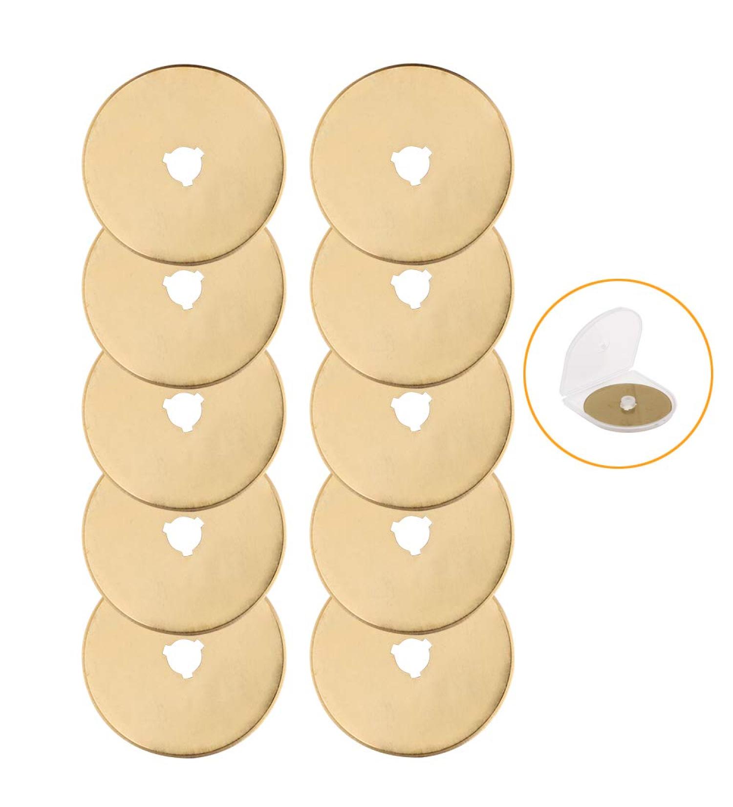 10 Pack Titanium Rotary Cutter Blades 60mm - Replacement Blades for Quilting, Scrapbooking, Sewing, Arts, Crafts - AutoToolHome - Buy Online on GoSupps.com