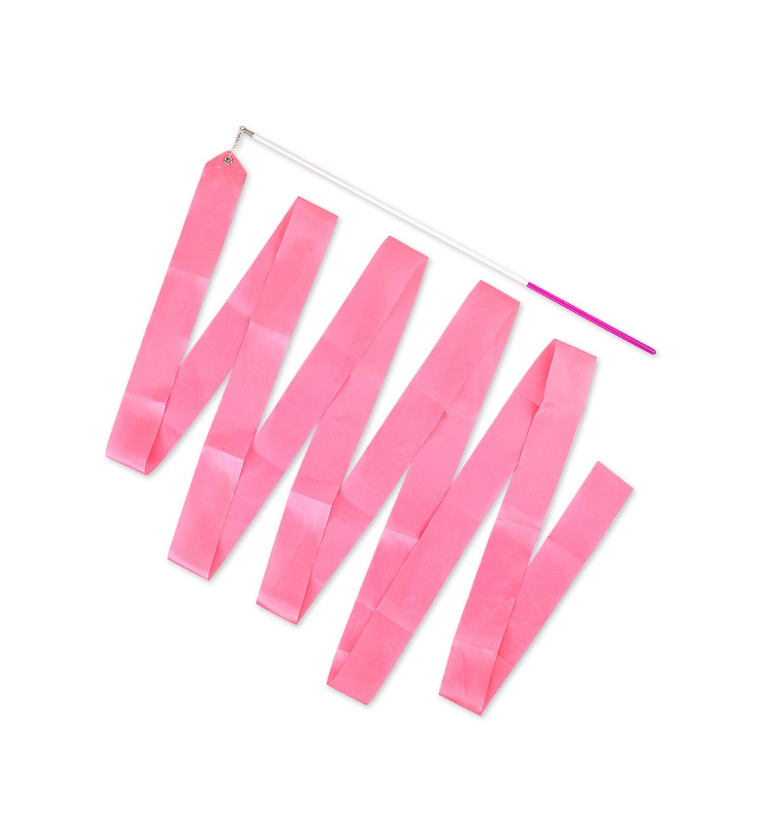 Dance Ribbons with Wands - 4 Yards Long Rhythmic Gymnastics Streamer for Kids - Pink - Buy Online on GoSupps.com