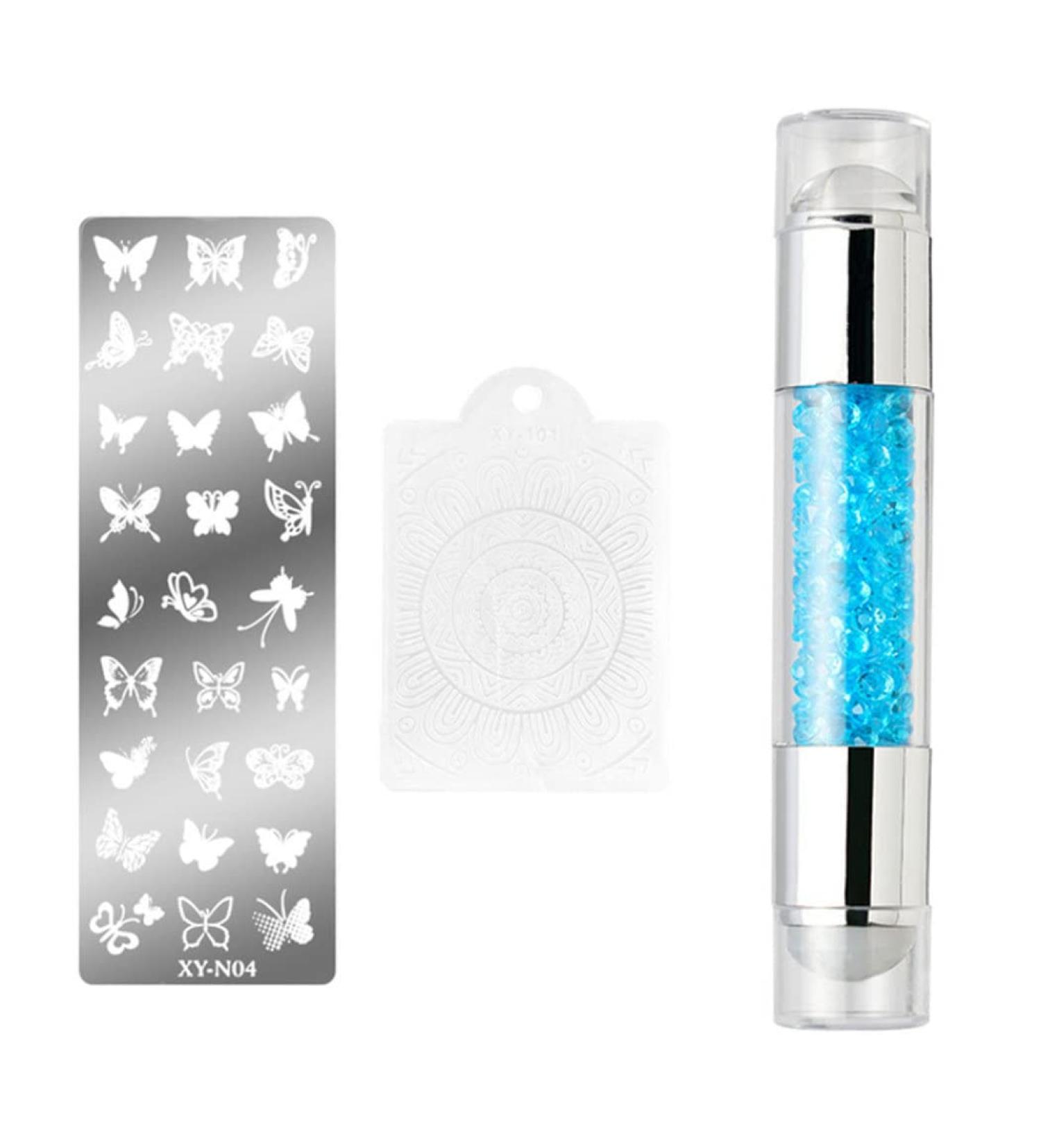 Nail Printing Tool Nail Art Tools Nail Polish Pattern Making Aids Nails Seal Mold Nail Stamp Plate Blue 01  - Buy Online on GoSupps.com