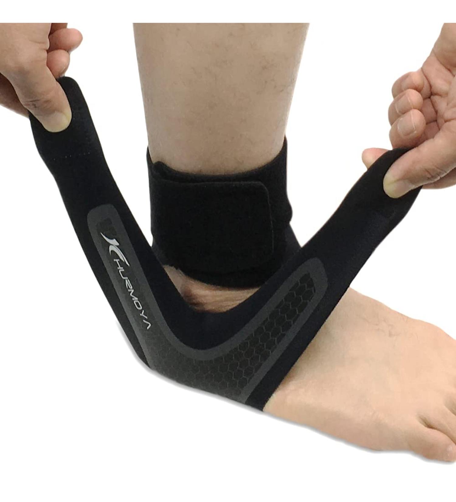 Ankle Brace Breathable Adjustable Compression Neoprene Ankle Support Elastic Sprain Foot Sleeve for Plantar Fasciitis Running Basketball (Right Large)