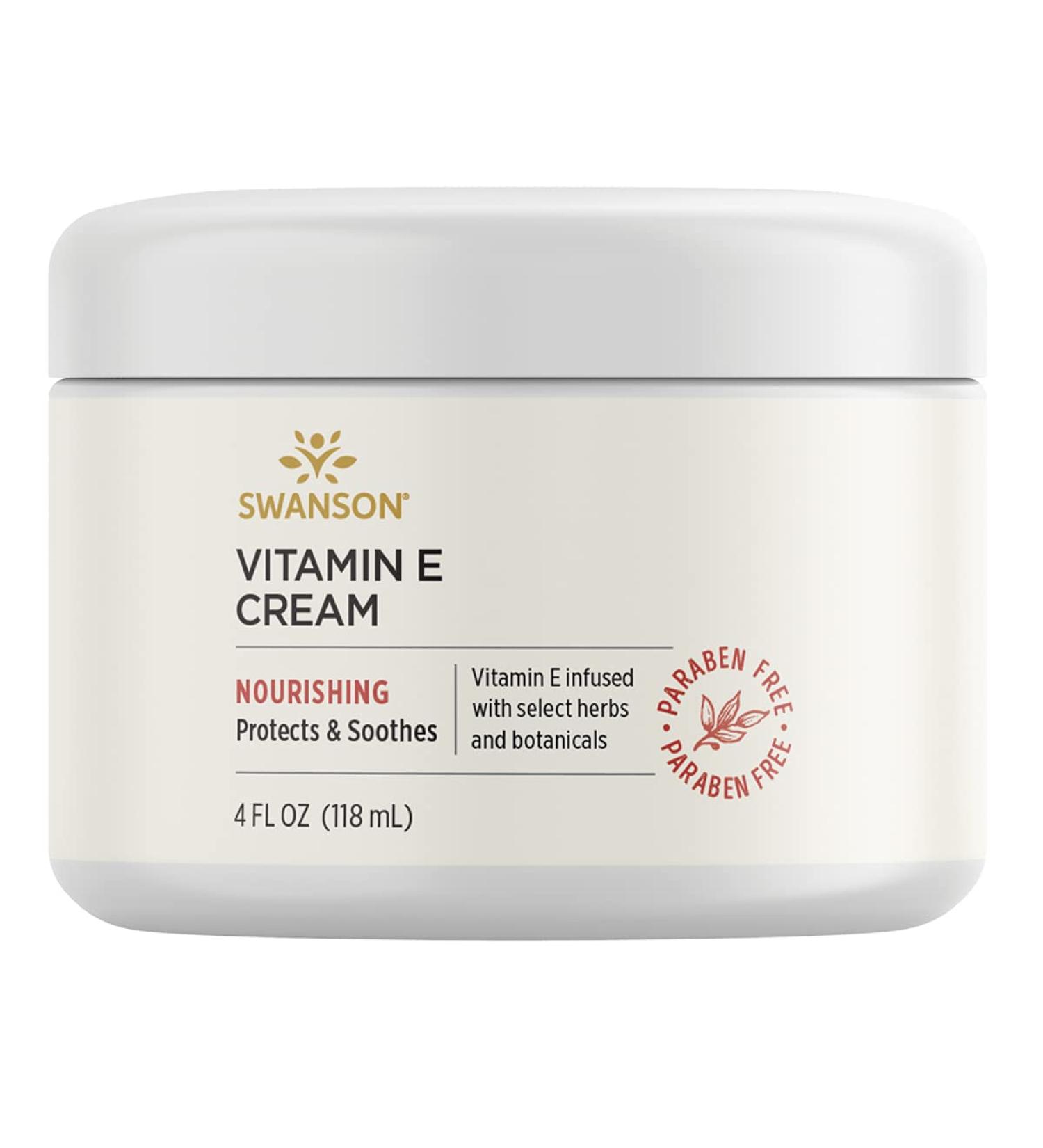 Swanson Vitamin E Cream 4 fl oz - High-Quality Moisturizer for Healthy Skin - International Shipping Available - Buy Online on GoSupps.com