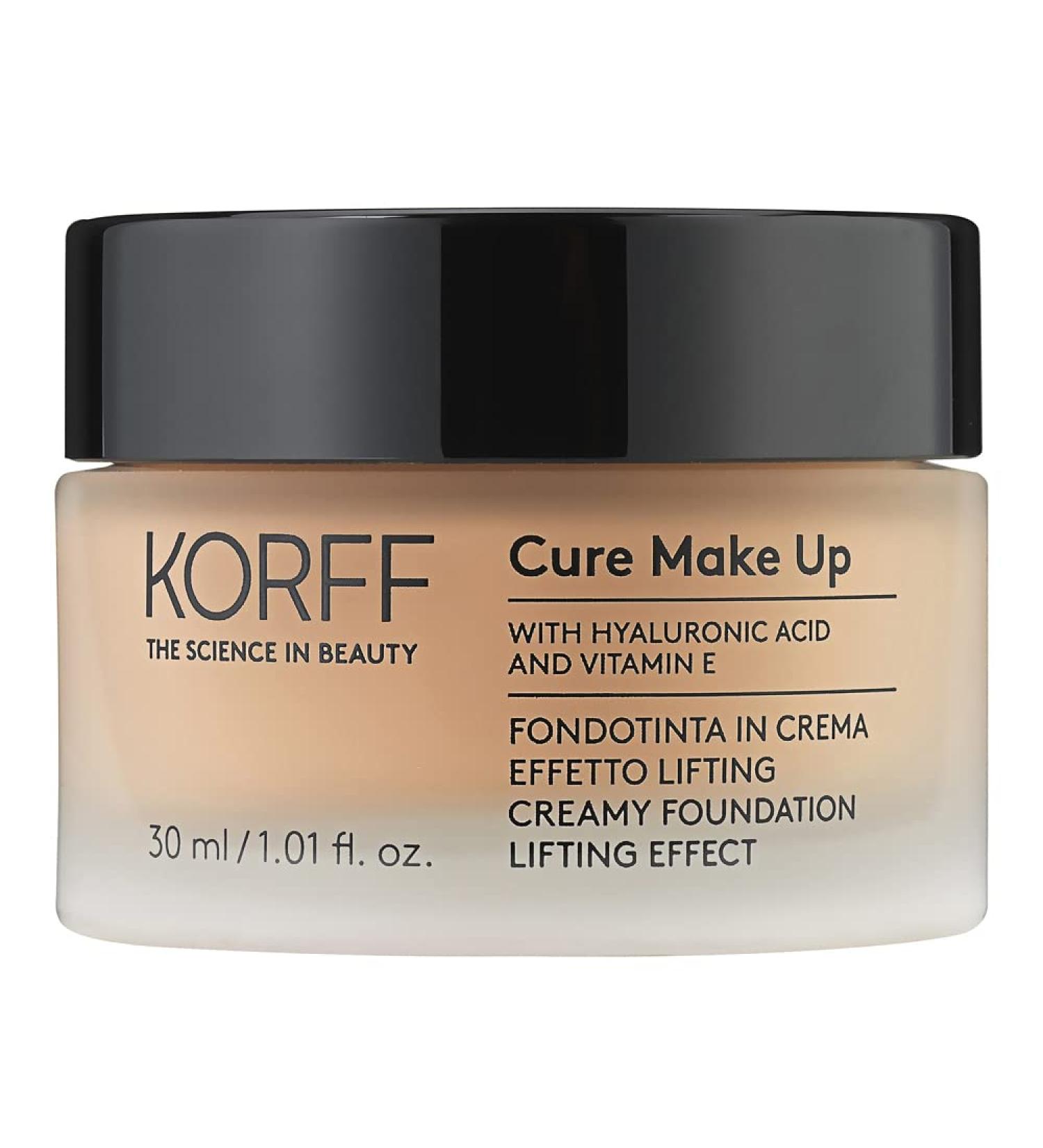  Korff Korff Foundation Cream Lift Effect Medium High Coverage with Hyaluronic Acid and Vitamin E Melting and Creamy Texture Satin Finish 05 Format 30 ml - Buy Online on GoSupps.com