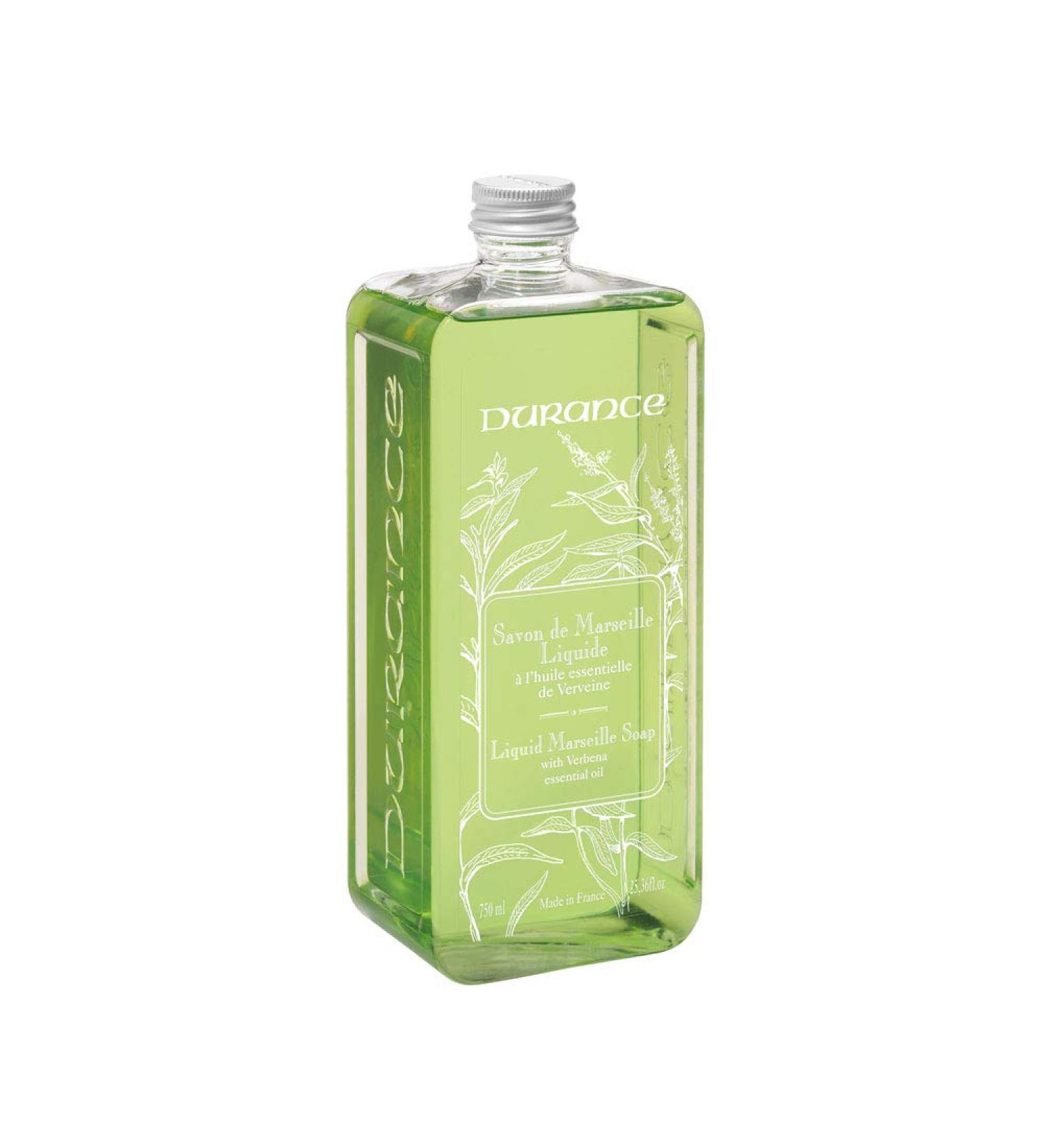 Durance Liquid Marseille Soap Refill With Verbena Essential Oil 750ml Paraben Free Hand Wash Refill Vegan Friendly - Gently Cleanses & Nourishes