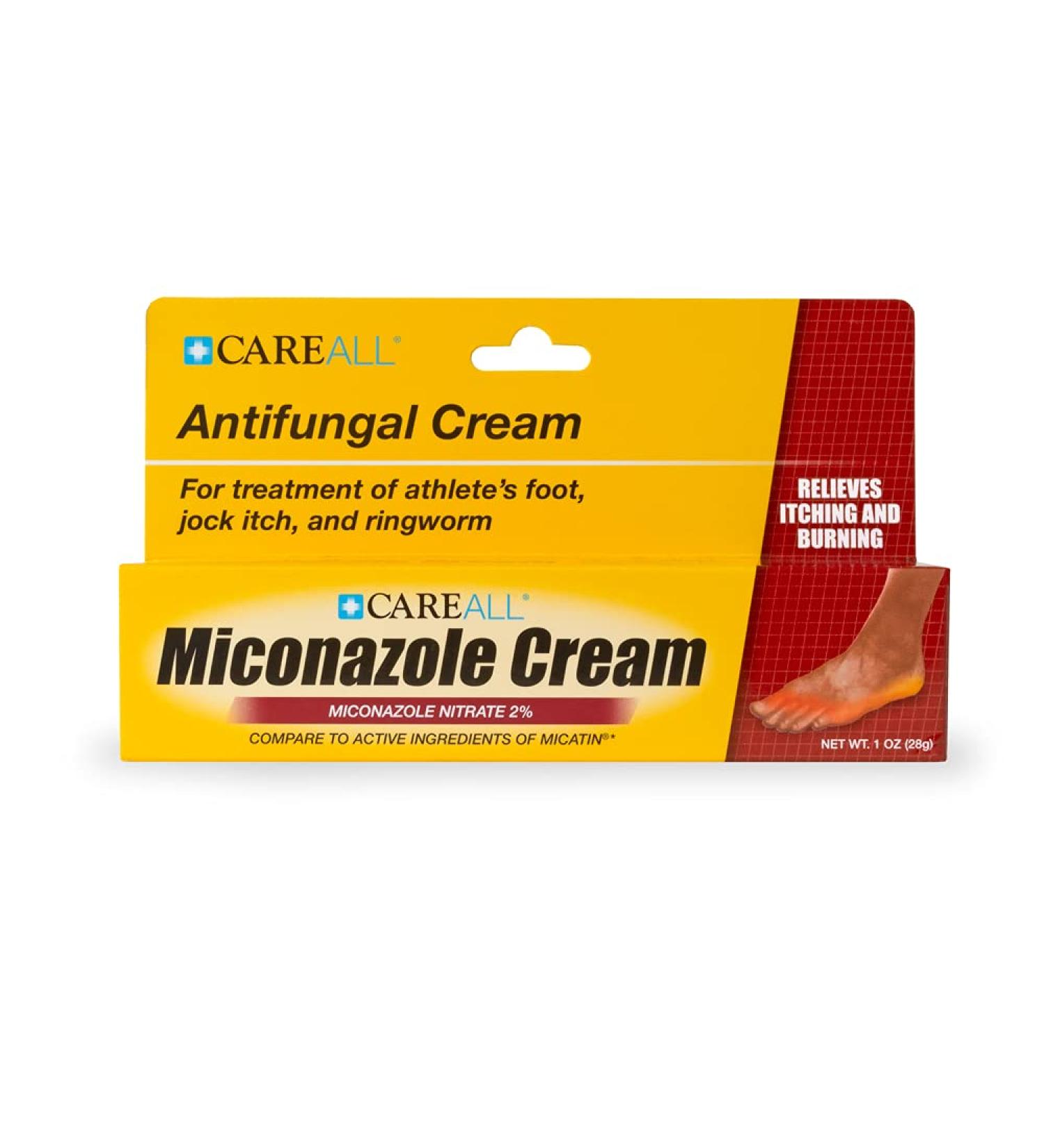 CareALL 1.0 oz. Antifungal Miconazole Nitrate 2% Cream - Athlete's Foot, Jock Itch, Ringworm Treatment - Buy Online on GoSupps.com