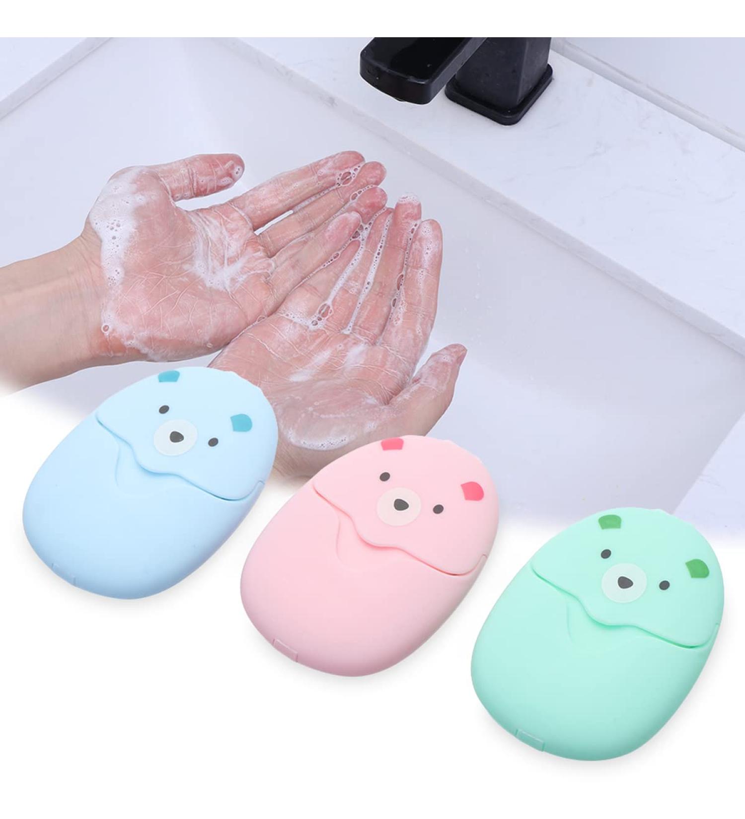 Jxuzh Disposable Travel Soap Paper Leaves Mini Soap for Camping & Hiking 3 Colors in Plastic Box - Buy Online on GoSupps.com