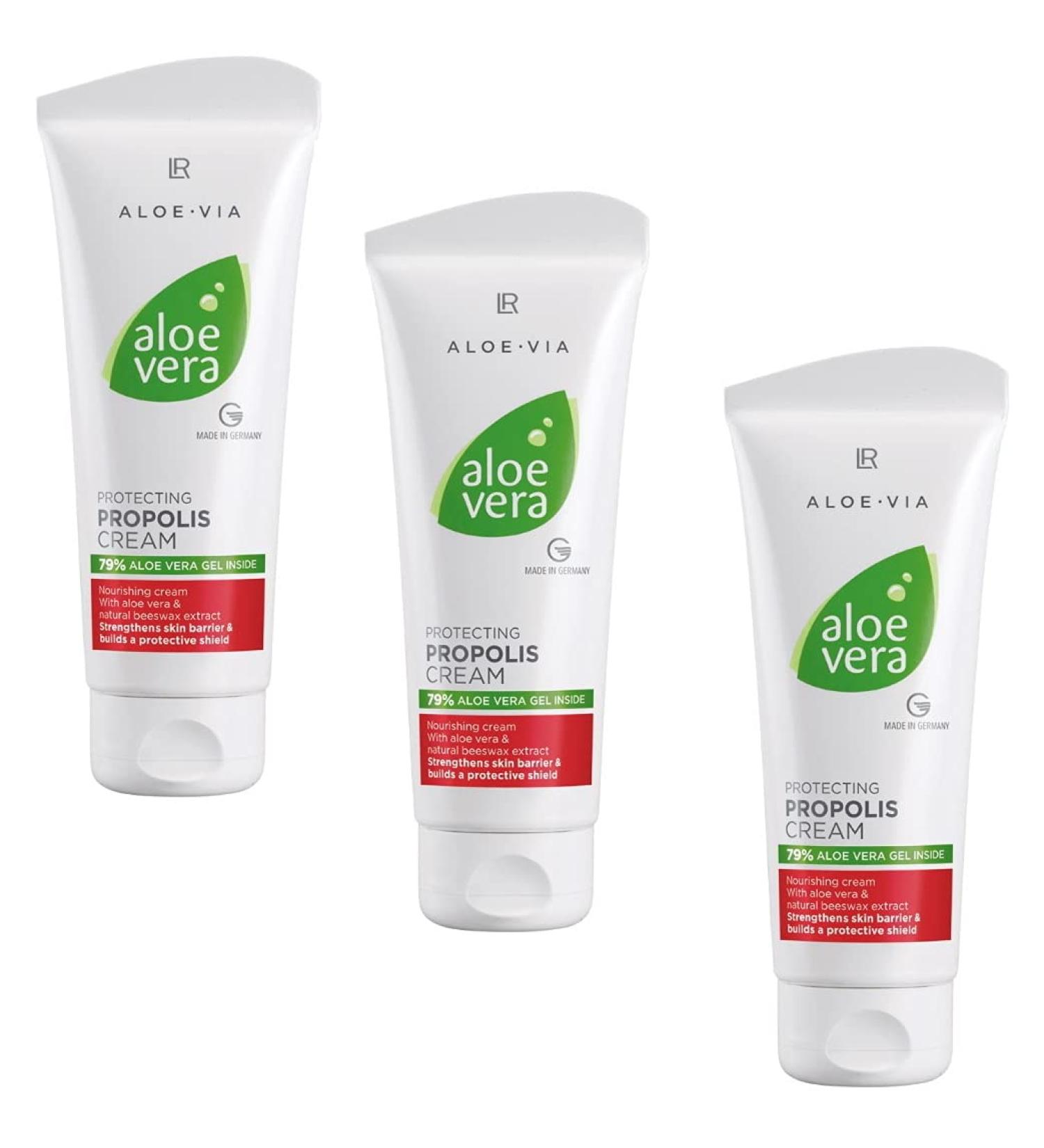 L R Aloe Vera and Propolis Protection Cream for Dry and Damaged 3 x 100 ml Aloe Via Propolis Cream