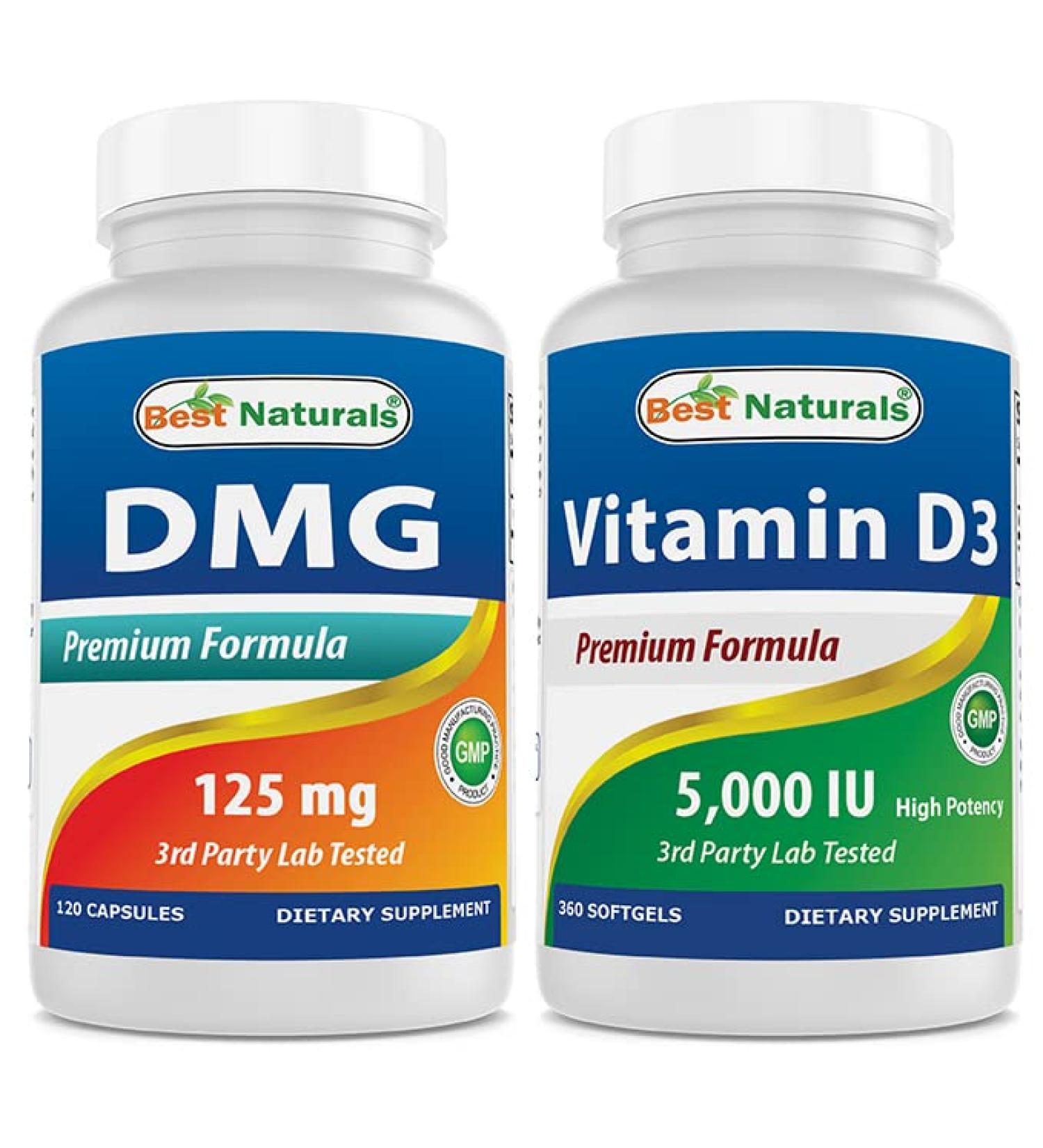 Best Naturals DMG 125 mg & Vitamin D3 5000 IU - Buy Online on GoSupps.com