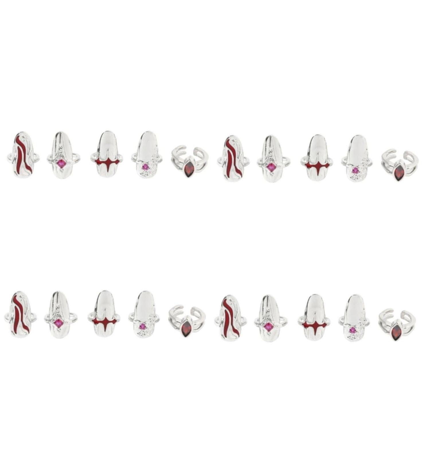 Healeved 4 Sets Nail Ring Women Finger Decor Womans Rings Jewelry Nail Tip Ring Nail Jewels Ring for Ring Jewelry Rings for Jewelry for Nail Jewelry White Zinc Alloy - Buy Online on GoSupps.com