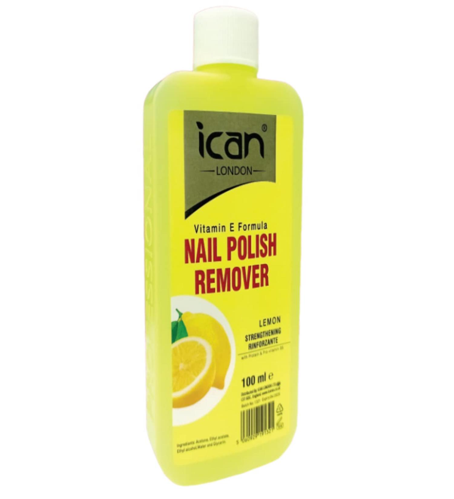 ican London Lemon + Vitamin E Formula Nail Polish Remover 100ml