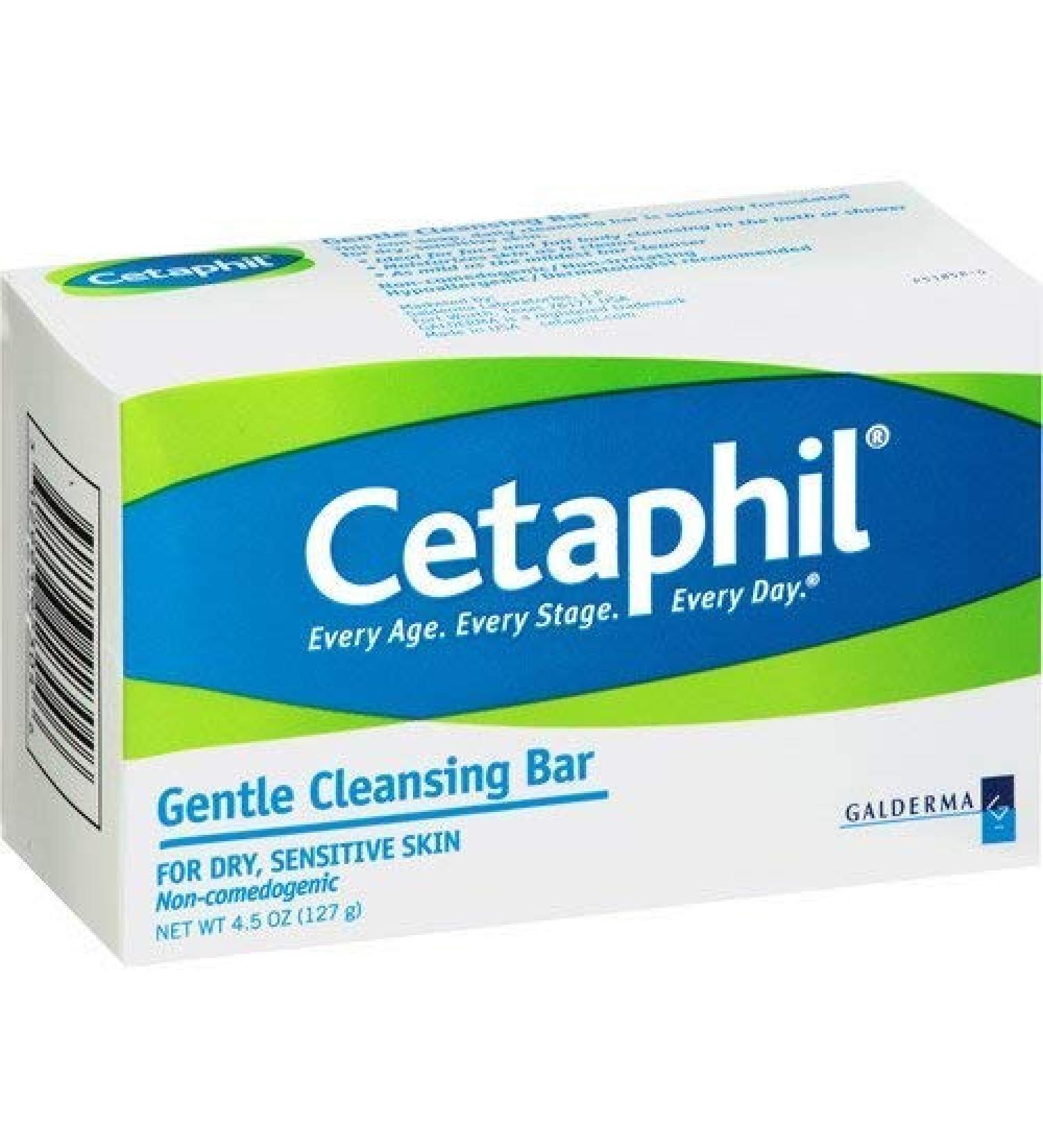 Cetaphil Gentle Cleansing Bar for Dry/Sensitive Skin 4.50 oz (Pack of 12) 4.5 Ounce (Pack of 12)