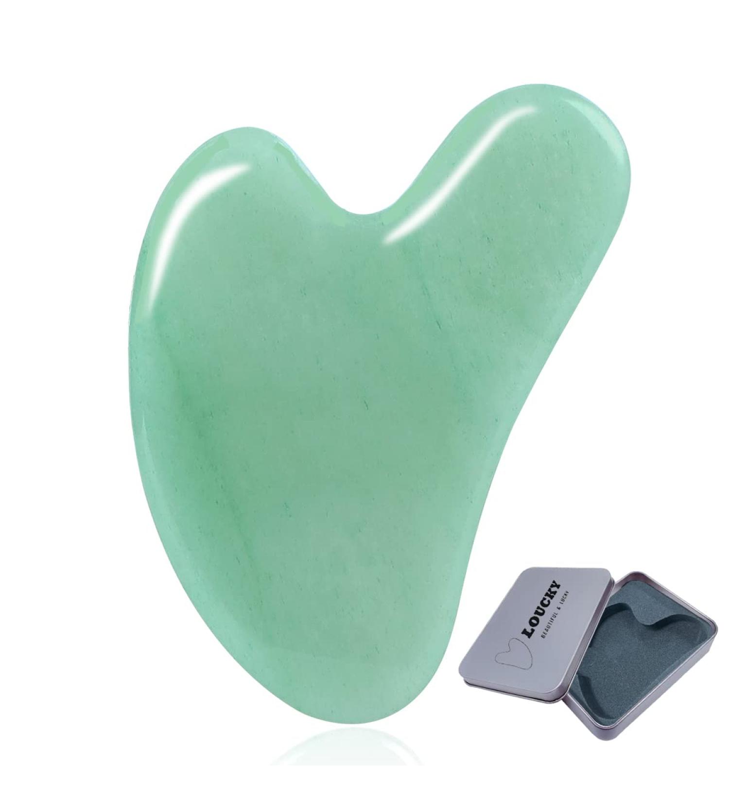 Buy Natural Jade Gua Sha Facial Tool for Microcirculation & Toxin Removal | Anti-Wrinkle & Lymphatic Drainage - International Shipping Available - Buy Online on GoSupps.com