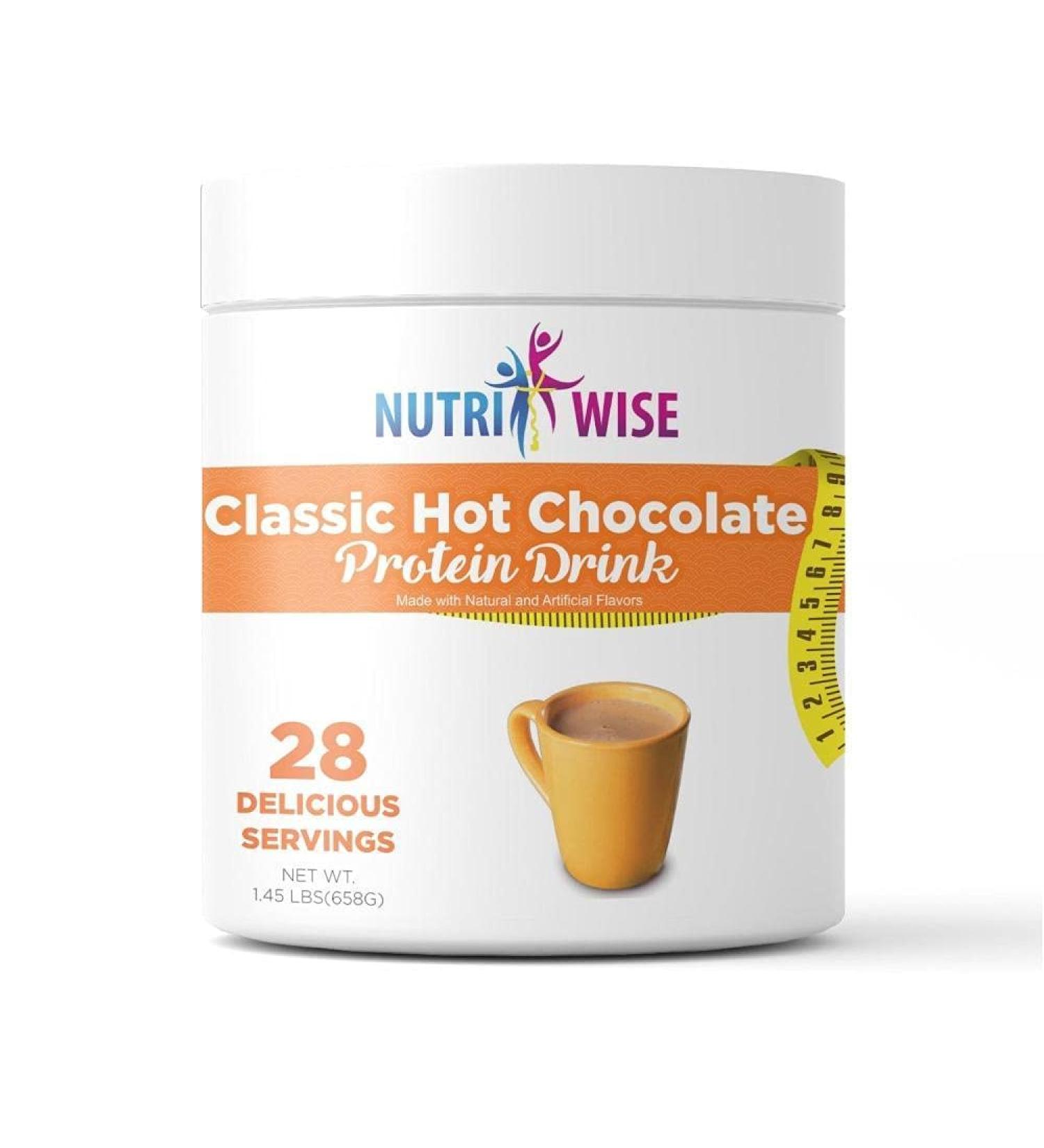 NutriWise  High Protein 15g | Instant Hot Drink | Chocolate | 28 Servings | Weight Loss KETO Diet Friendly Hunger Control | Gluten Free Low Calorie Low Carb Low Sugar - Buy Online on GoSupps.com