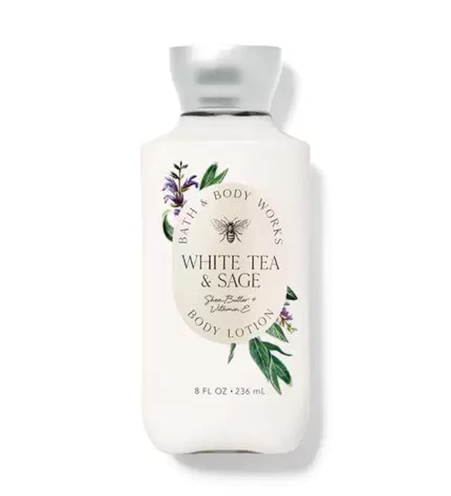 Bath and Body Works White Tea & Sage Lotion 8 Ounce Shea and Vitamin E (White Tea & Sage)