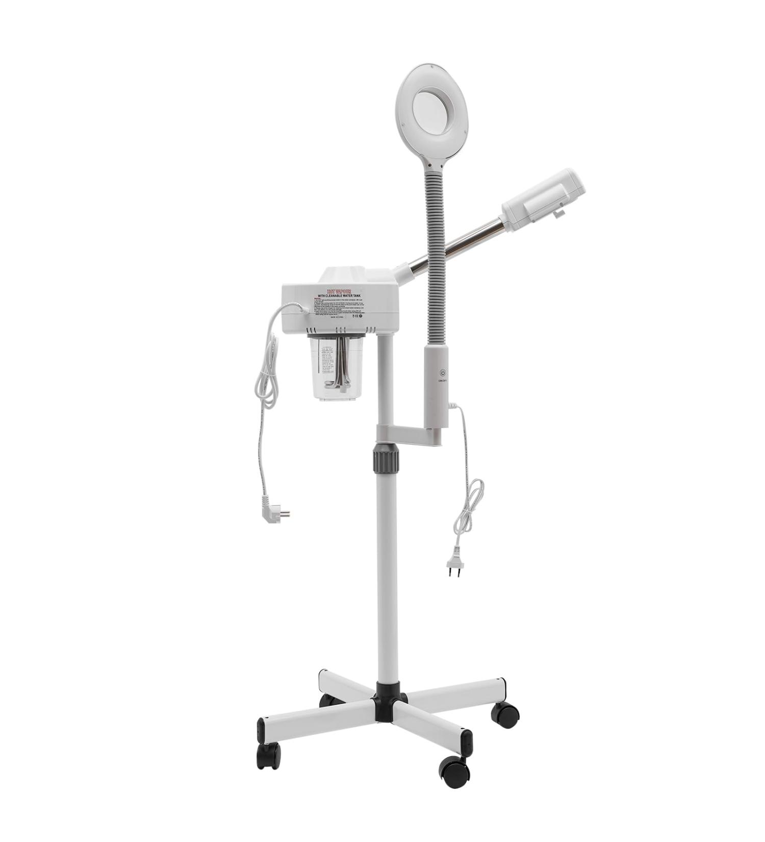  PINYELIN 2 in 1 Facial Spray Magnifying Glass Lamp Steamer LED Floor Lamp with 5 Magnifying Glass Lights - Buy Online on GoSupps.com