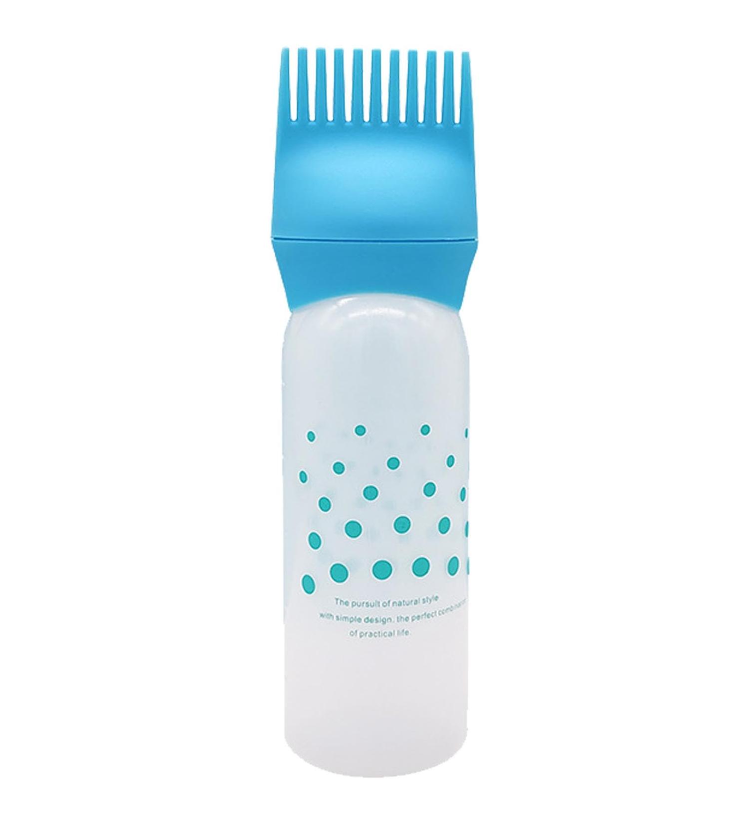 Root Comb Applicator Bottle - Hair Oiling Applicator Bottle with Graduated Scale - Hair Oiling Applicator Bottle for Hair Dye Oil Comb Precise for Scalp and Hair Care Blue - Buy Online on GoSupps.com