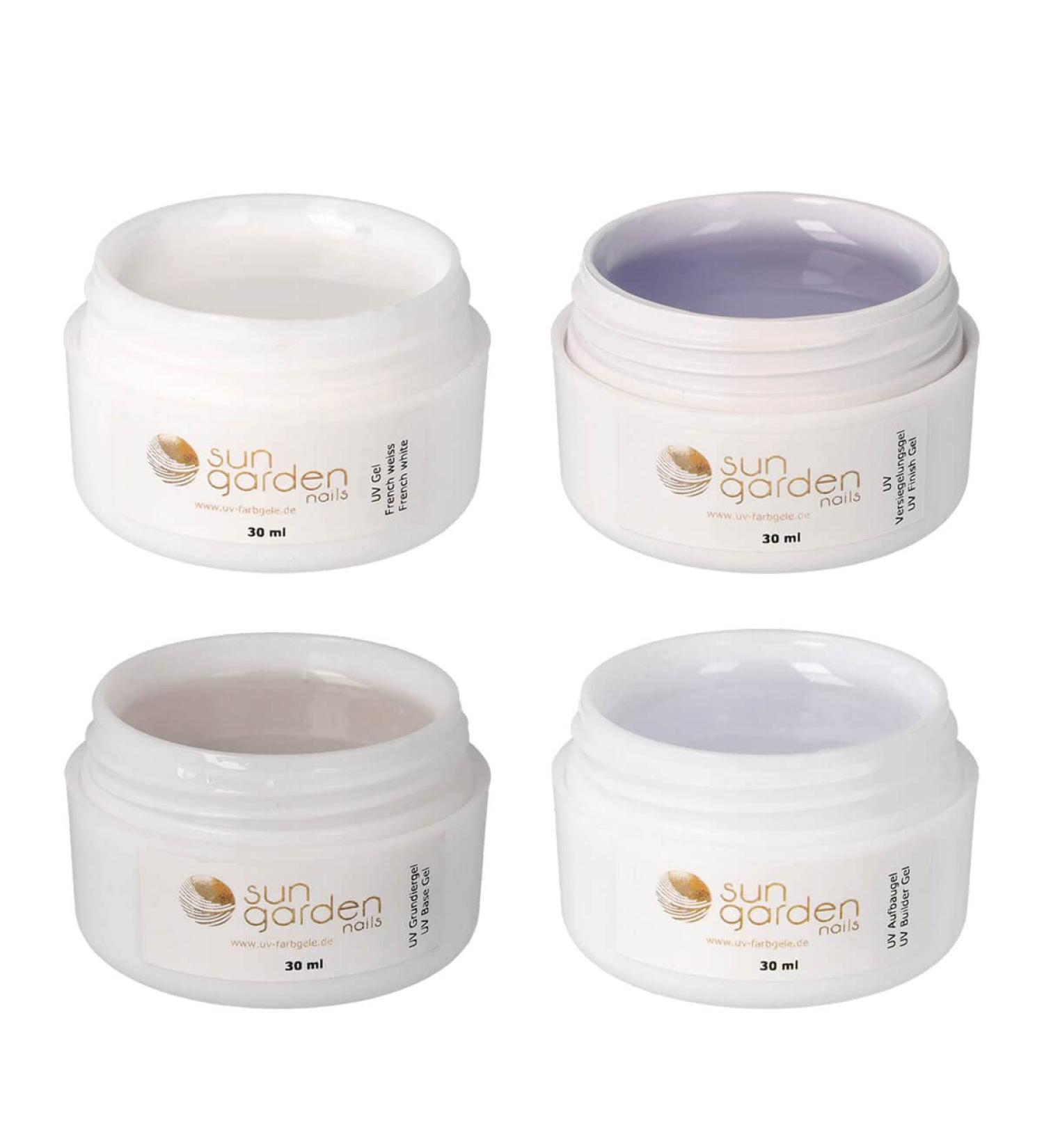 UV Gel Set Classic - 4 x 30ml Base Builder French & Finish Gel | International Shipping Available - Buy Online on GoSupps.com